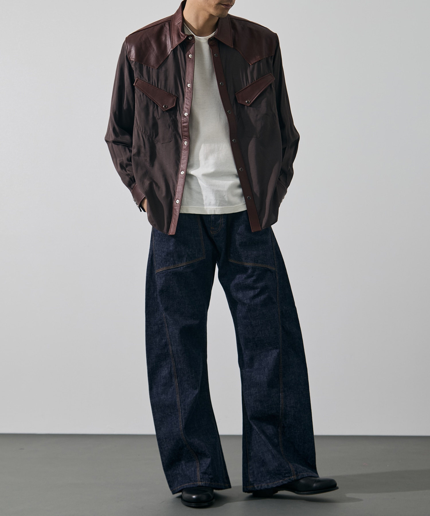 Western leather shirt KHOKI