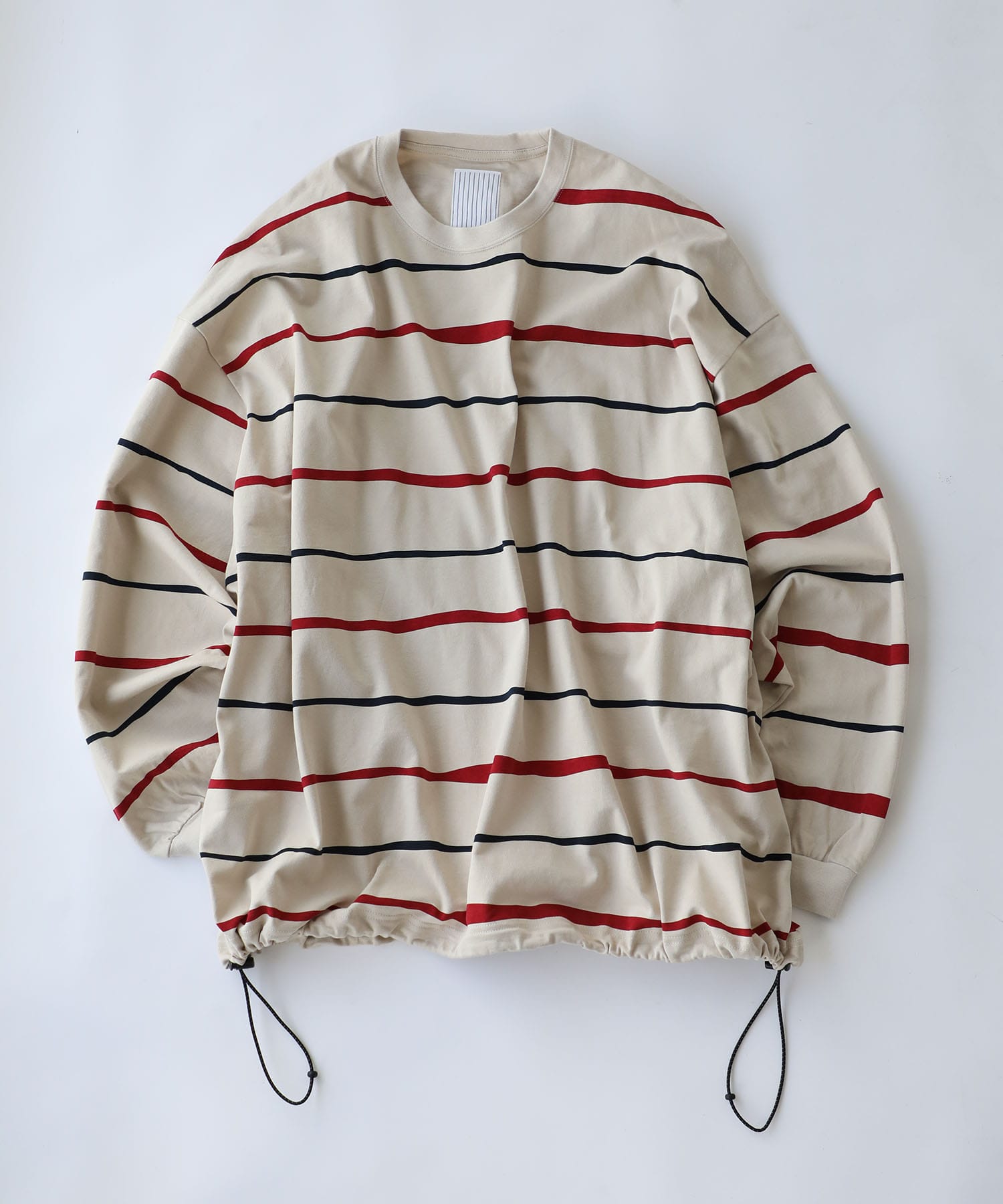 SUPER BIG STRIPE LS TEE (W/DRAWSTRINGS) S.F.C