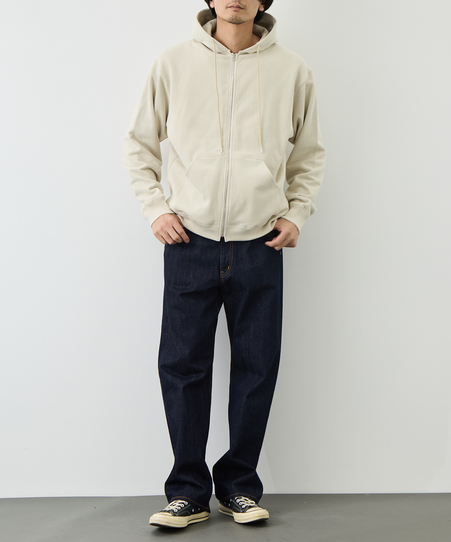 COTTON ZIP UP HOODIE FUJI