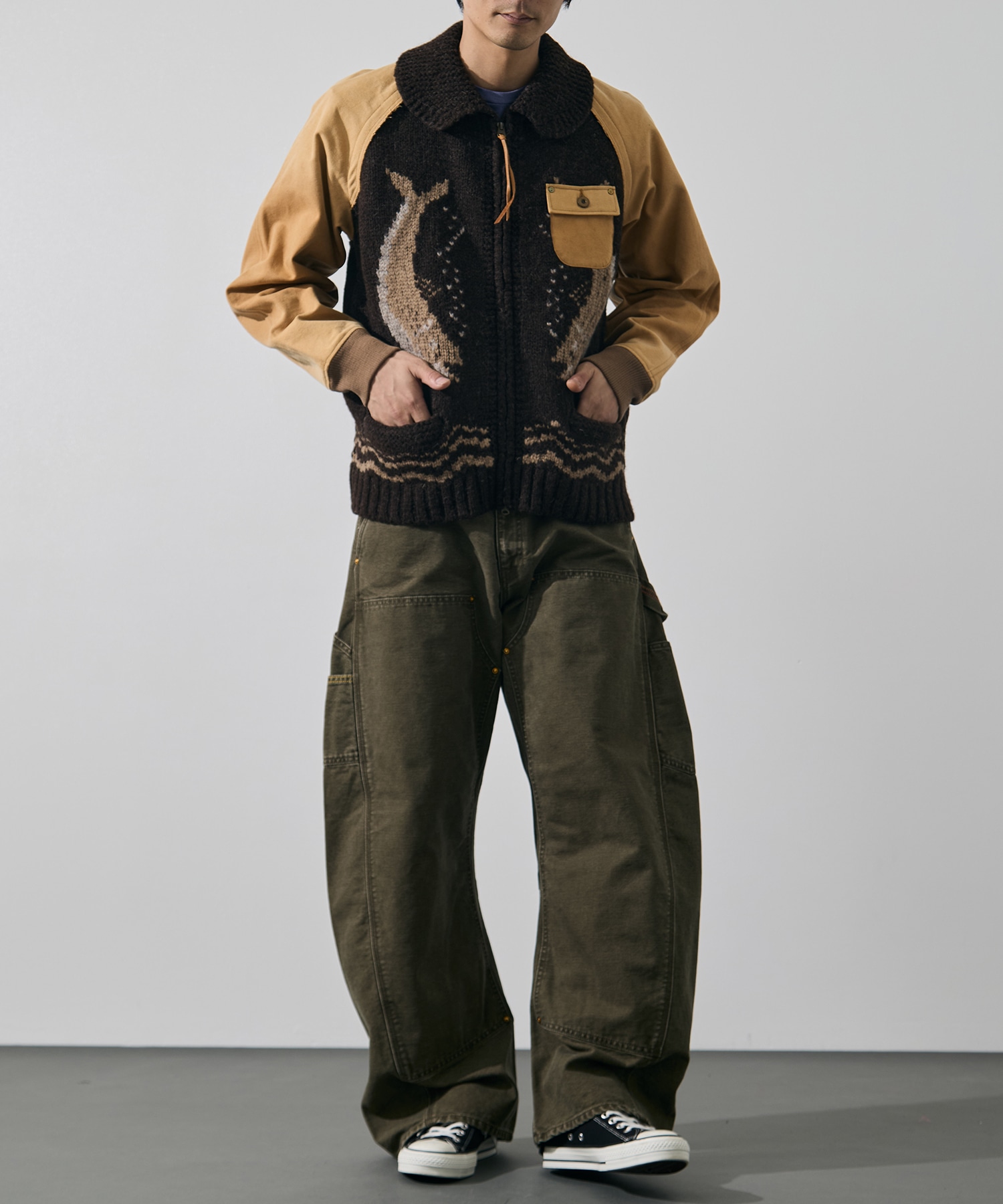 3D cutting painter pants KHOKI