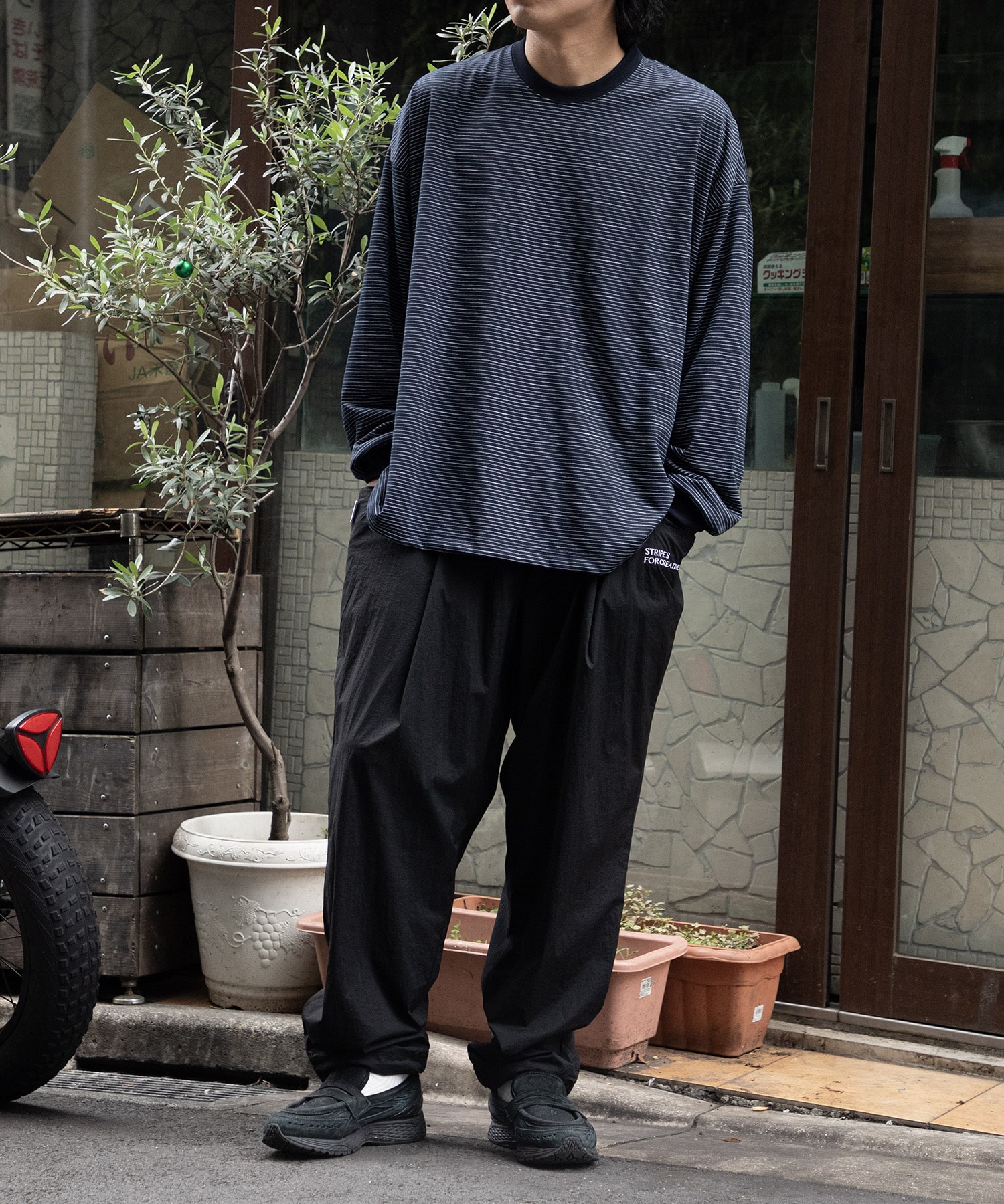 WIDE TAPERED EASY PANTS (NYLON) S.F.C