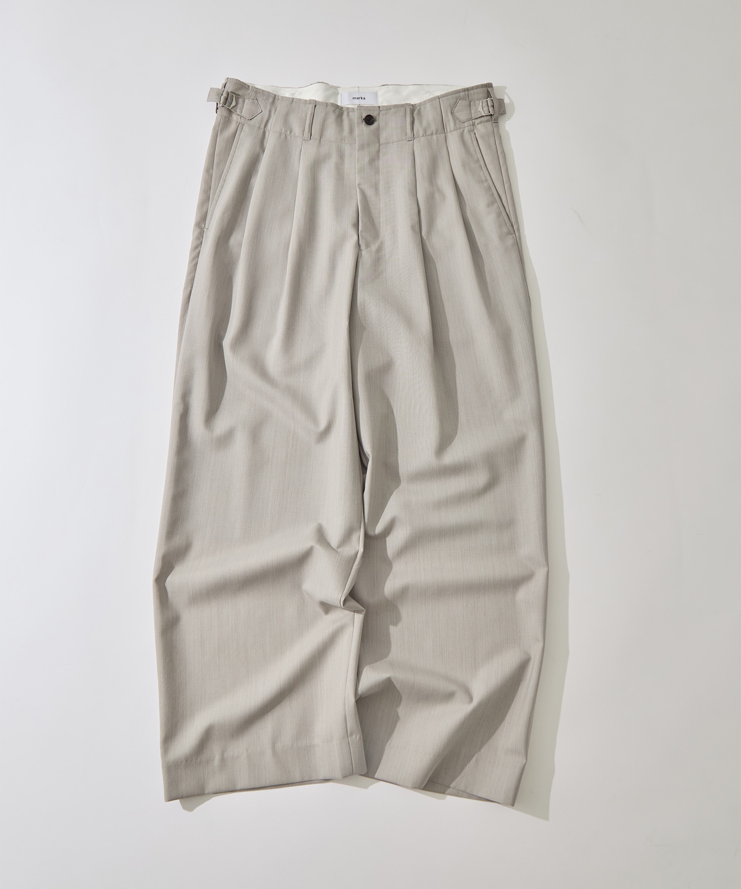 DOUBLE PLEATED MILITARY TROUSERS marka