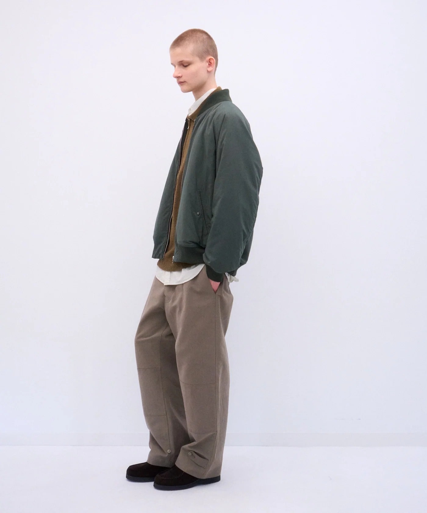 FIBRIL NYLON SATIN FLIGHT JACKET ATON