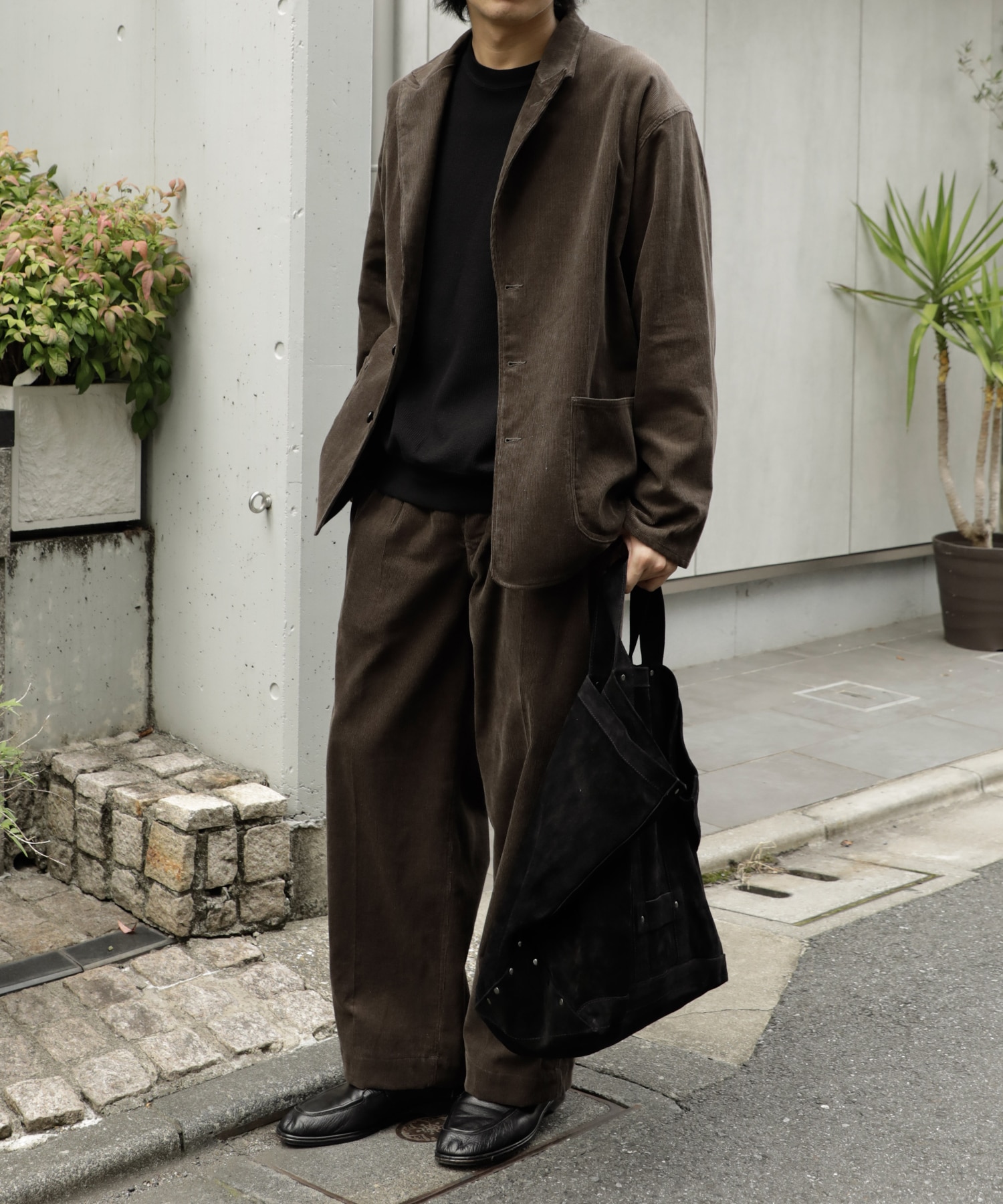 LEATHER TOTE BAG -Cow split leather- SEVEN BY SEVEN
