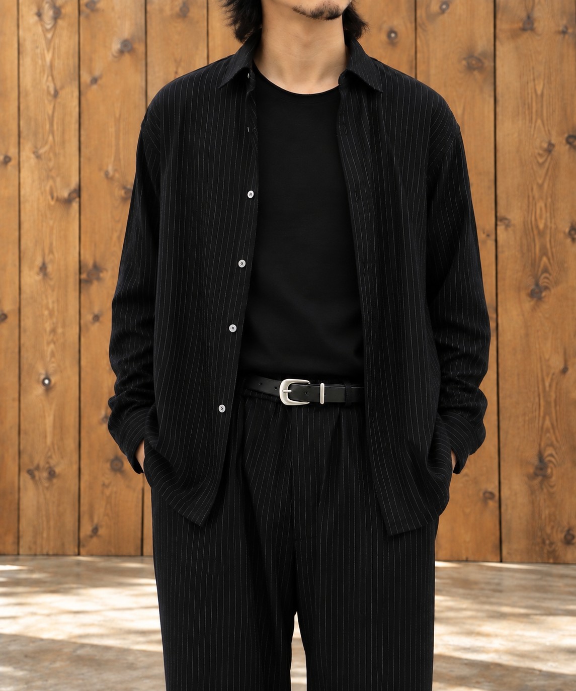 別注 36G Wool Fulling Stripe Modest Shirt KANEMASA PHIL.