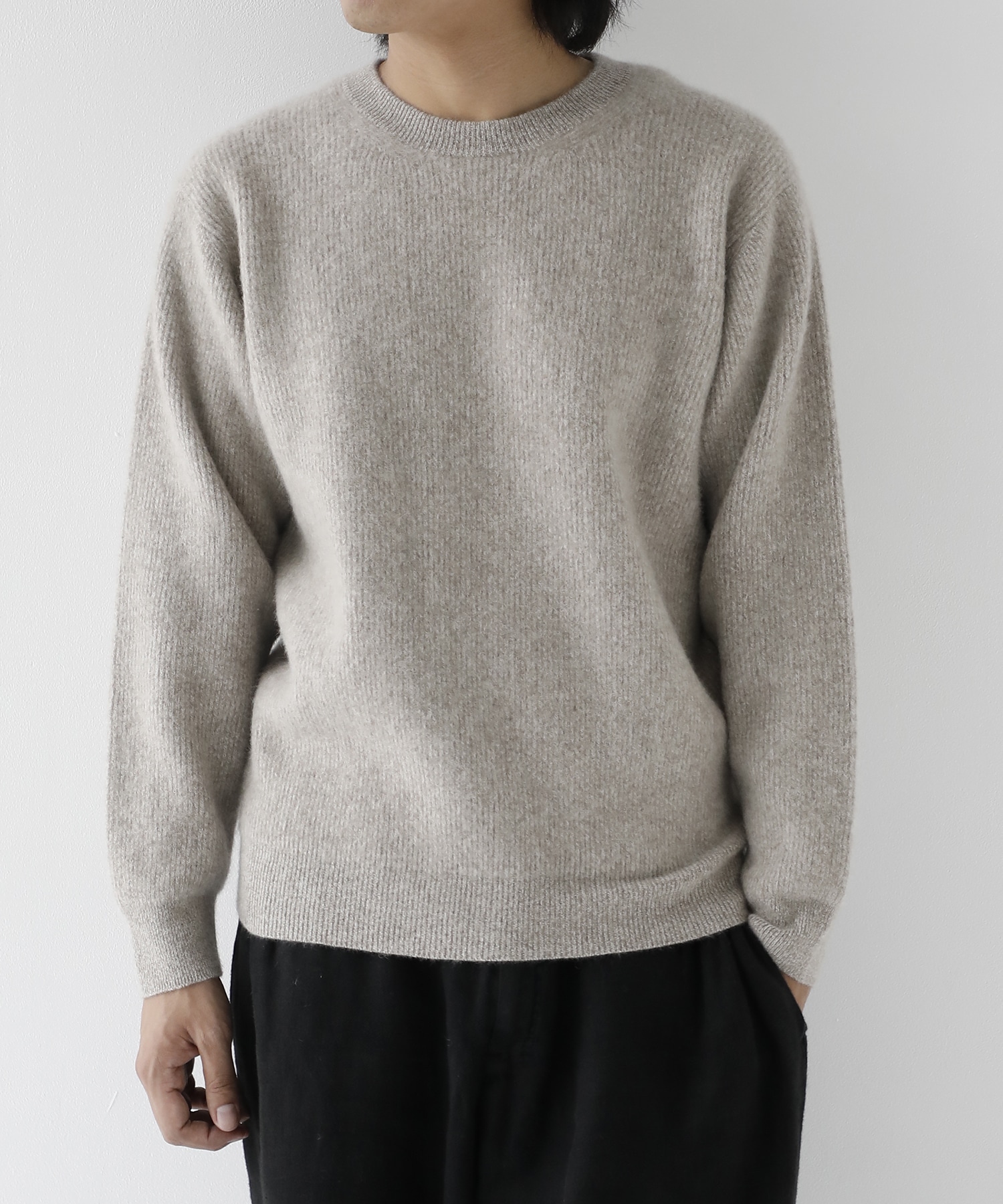 CASHMERE FOX CREW NECK BATONER