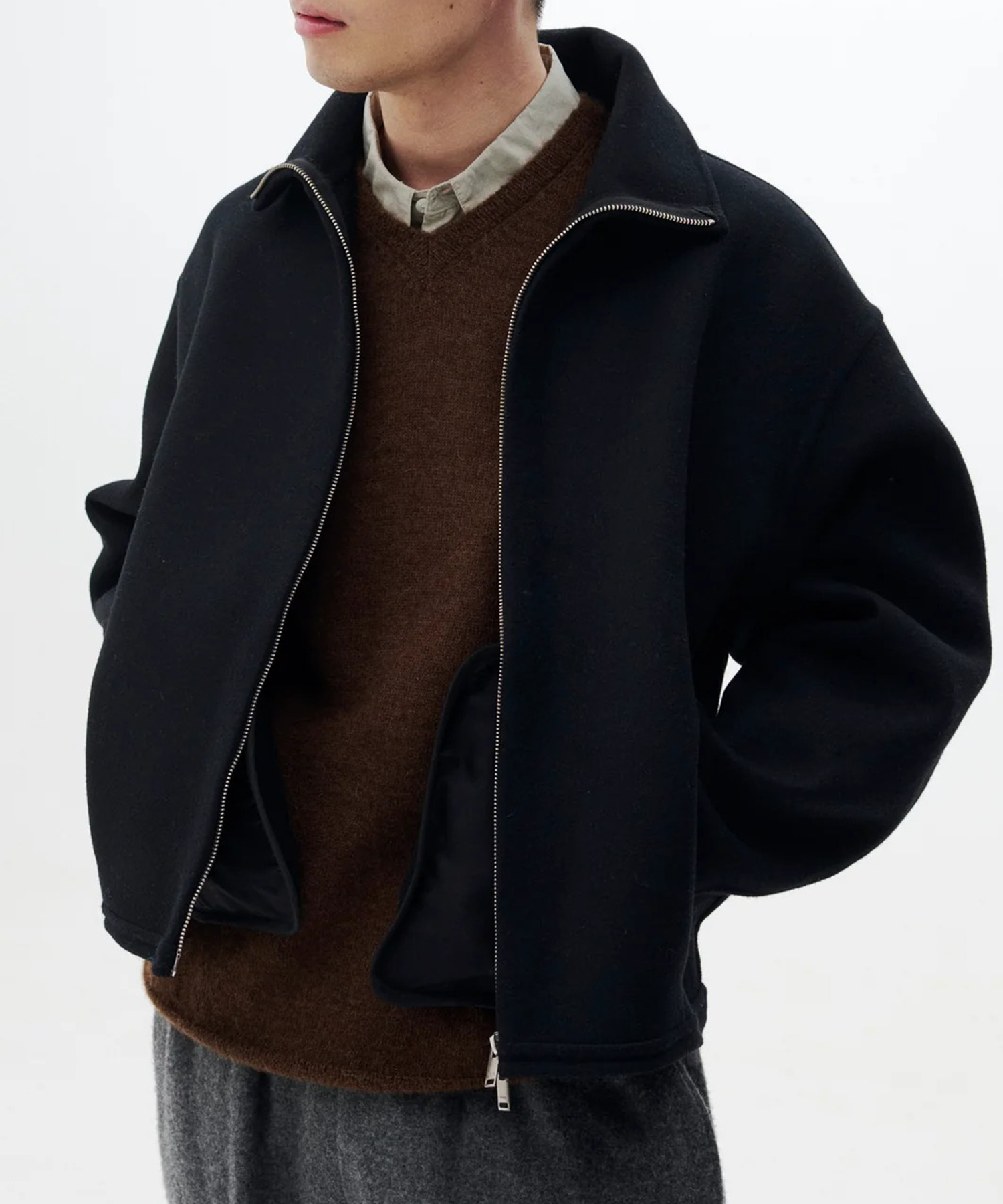 Wool Cashmere Balloon Silhouette Blouson YOKE
