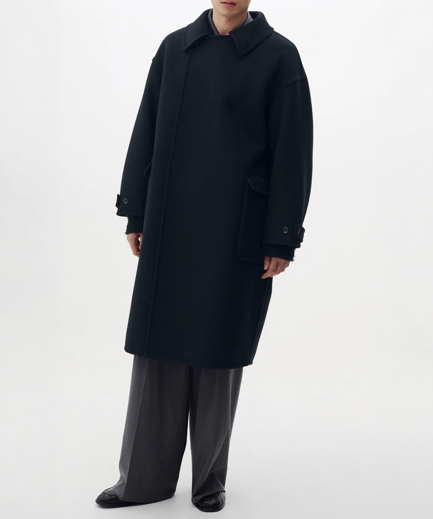 Wool Cashmere Double Breasted Rever Coat YOKE