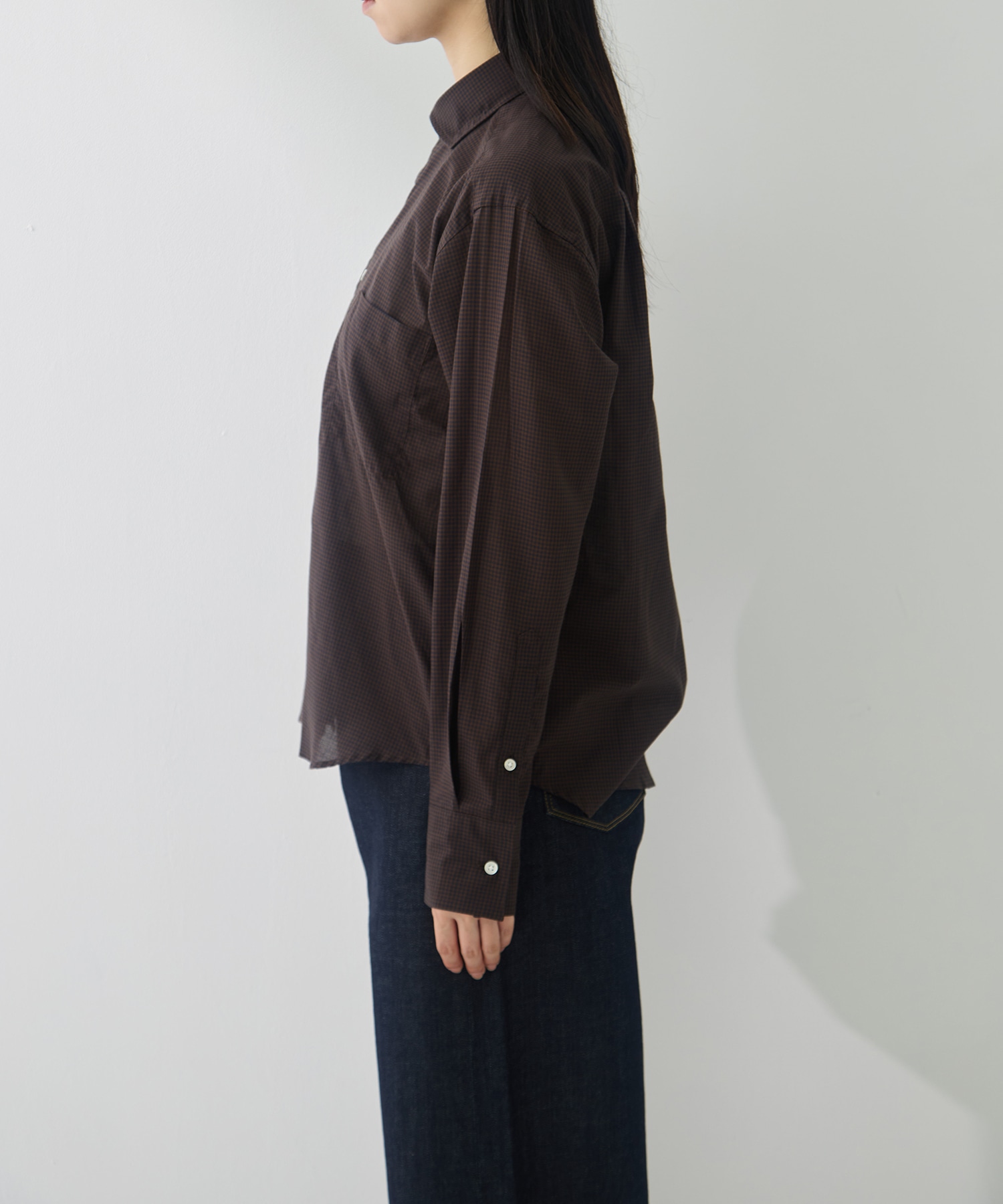 COTTON SILK CHECK SHIRT FUJI