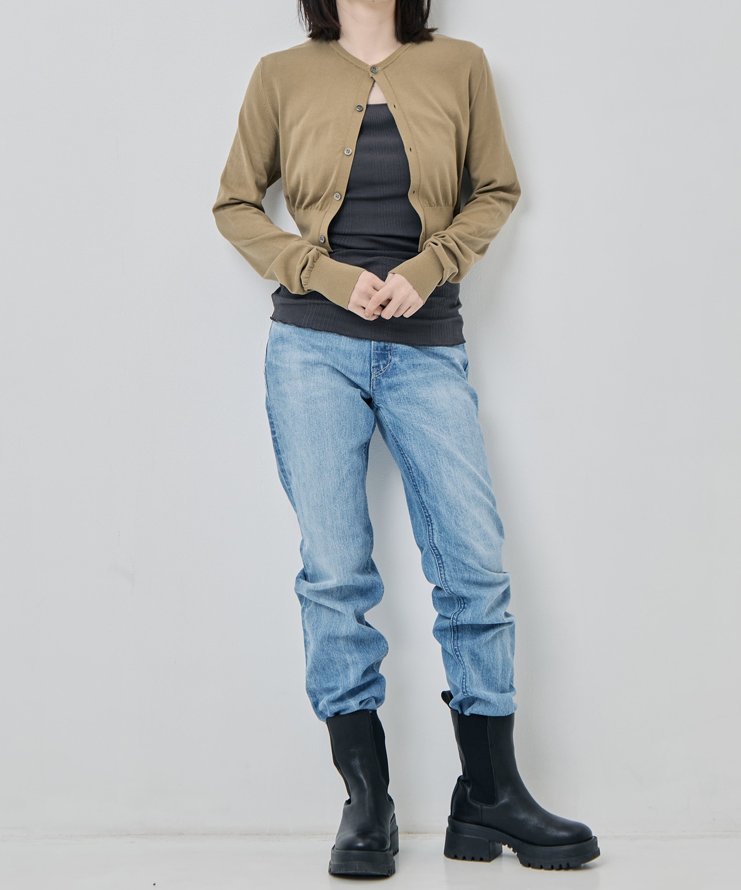 Cotton 16G 2-Way Cardigan INSCRIRE