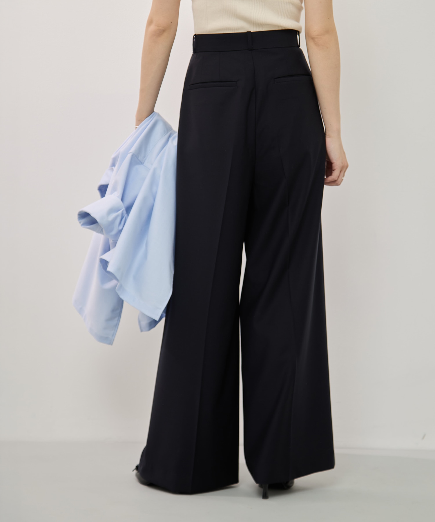 SUPER140ウォッシャブルウールワイドパンツ KEY TIMEZ