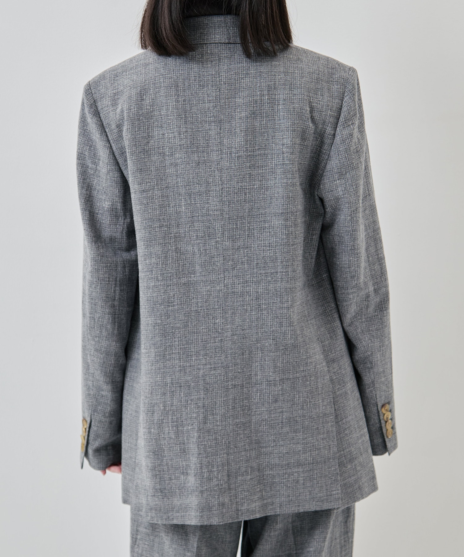 Mix Heather Cotton Double-Breasted Jacket blurhms