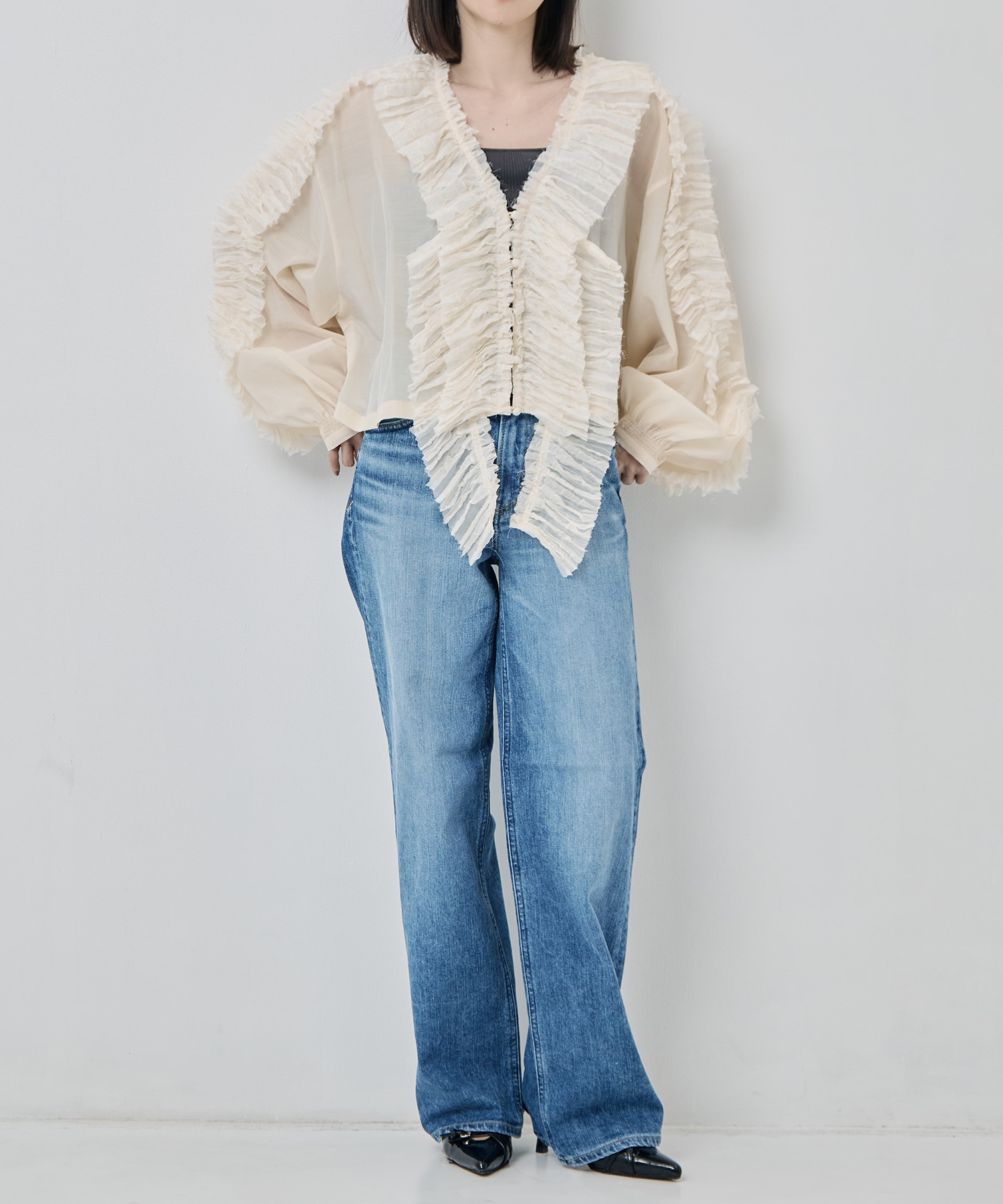 RUFFLE CHIFFON BLOUSE muller of yoshiokubo