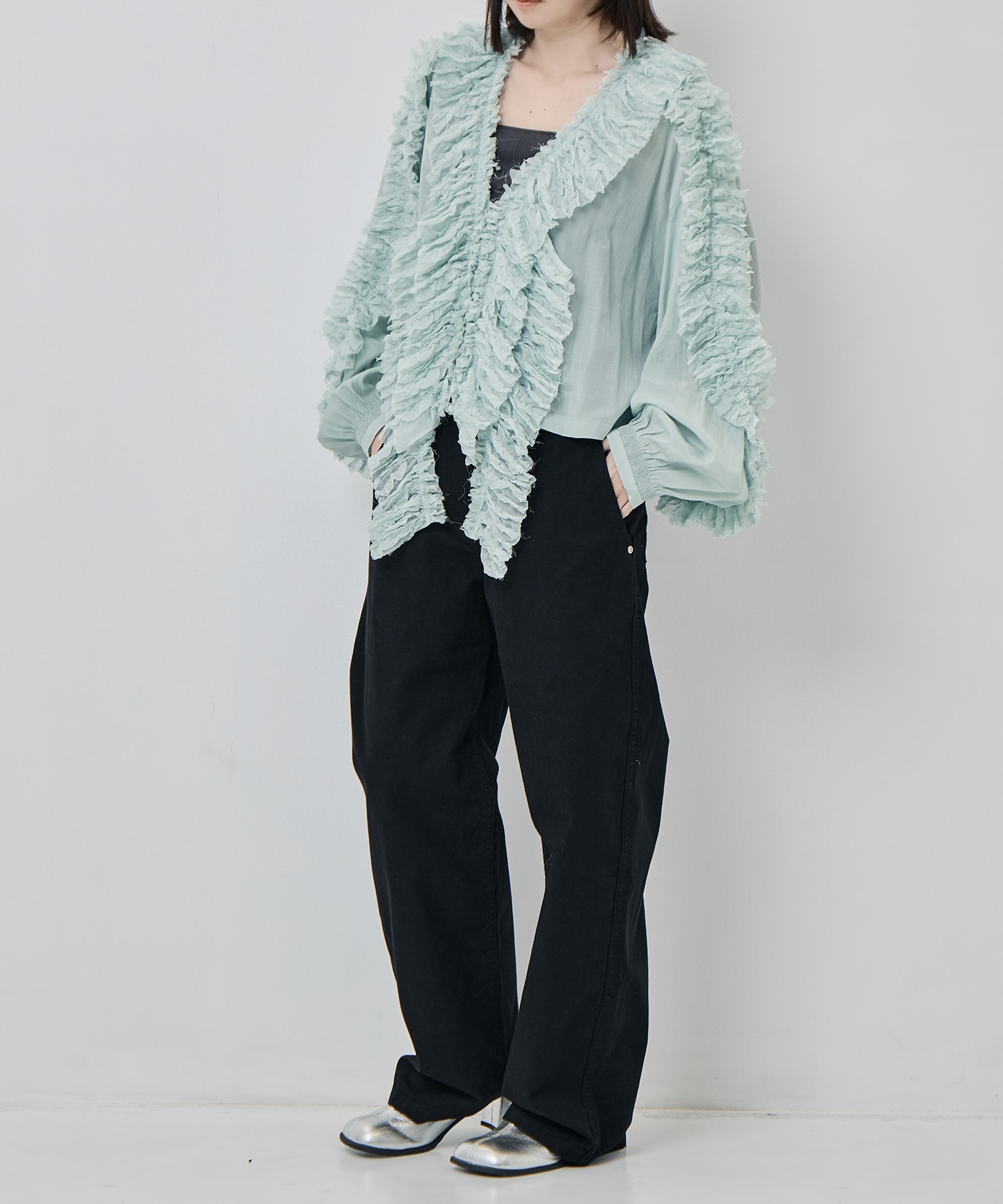 RUFFLE CHIFFON BLOUSE muller of yoshiokubo