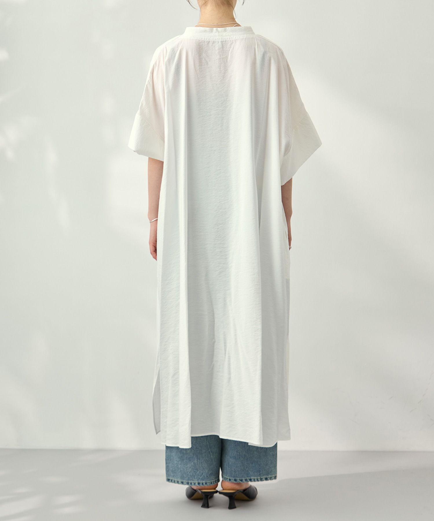 Modal silk gather neck dress 08sircus