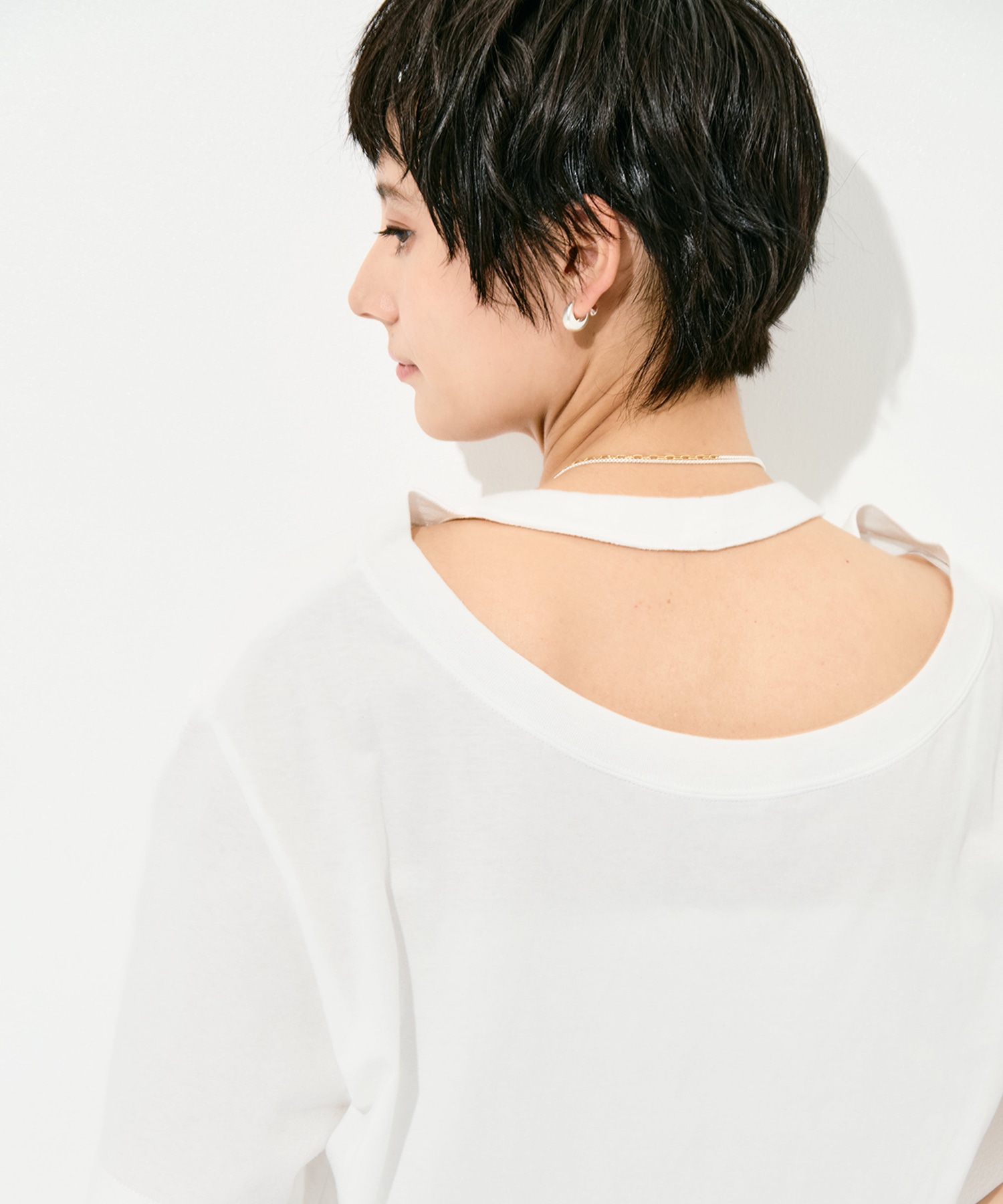 Raffy Gauze 2-Way T-Shirt INSCRIRE