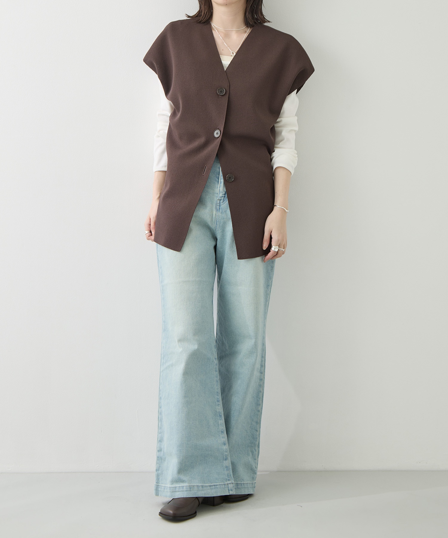 Dry Milano-rib Knit Vest WRAPINKNOT