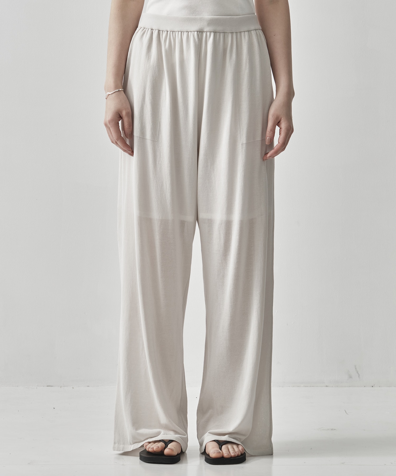 HIGH TWIST COTTON WIDE EASY PANTS ATON