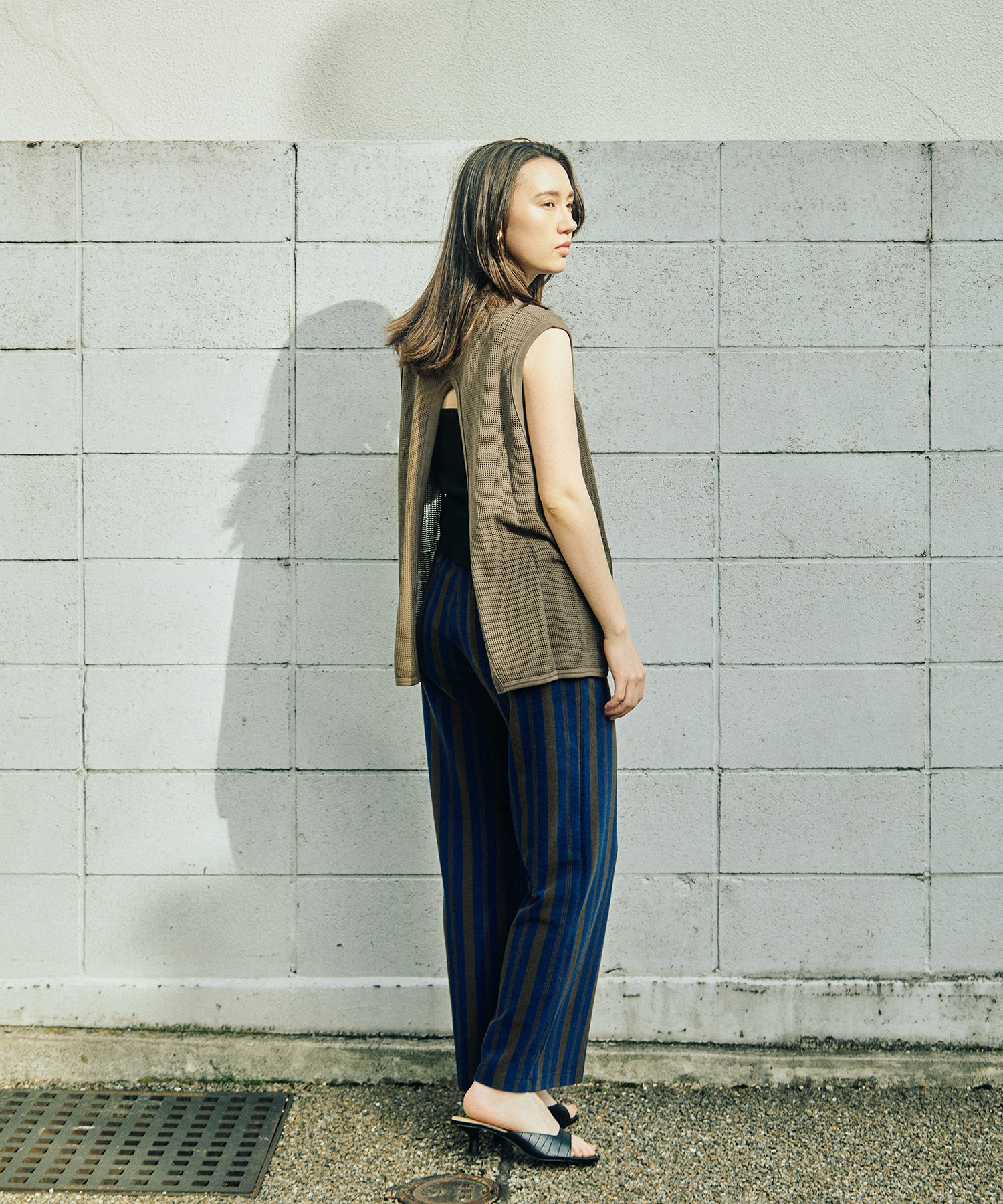 Pile  Border Relaxed Wide Pants PHEENY