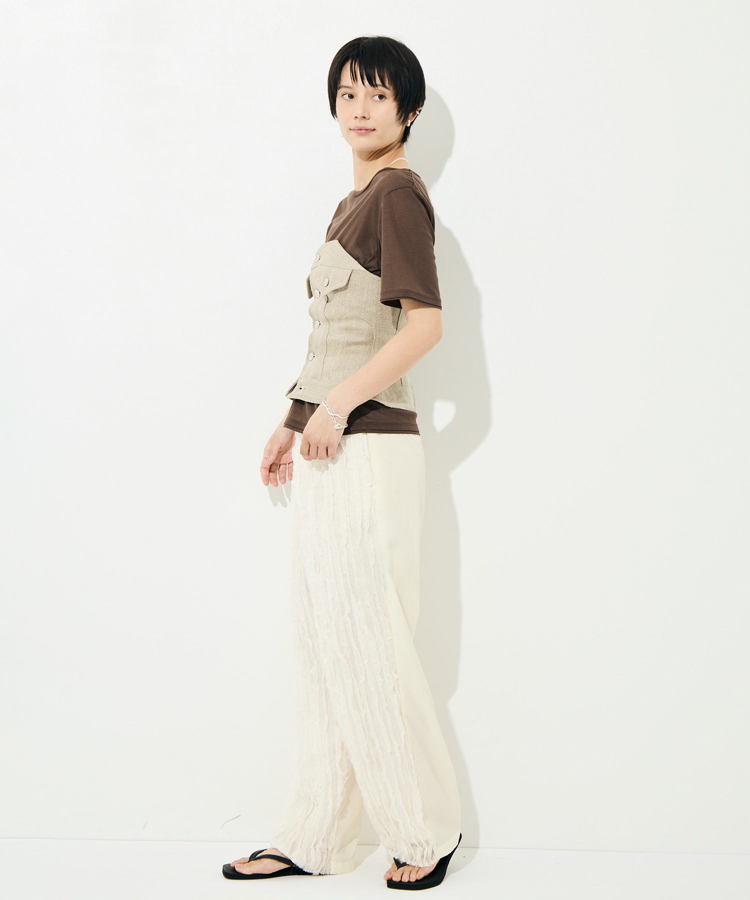 RUFFLE CHIFFON PANTS muller of yoshiokubo