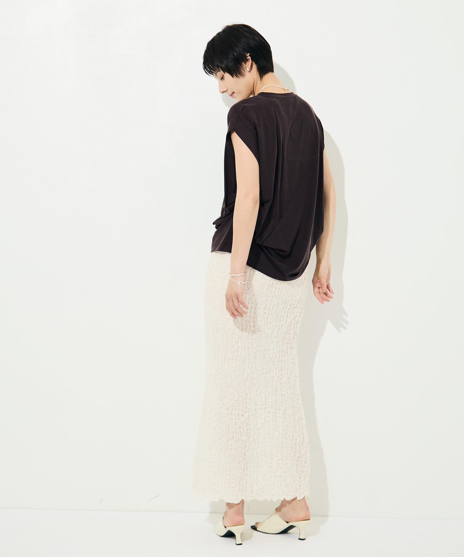 Shrink Lace Frill Skirt PHEENY