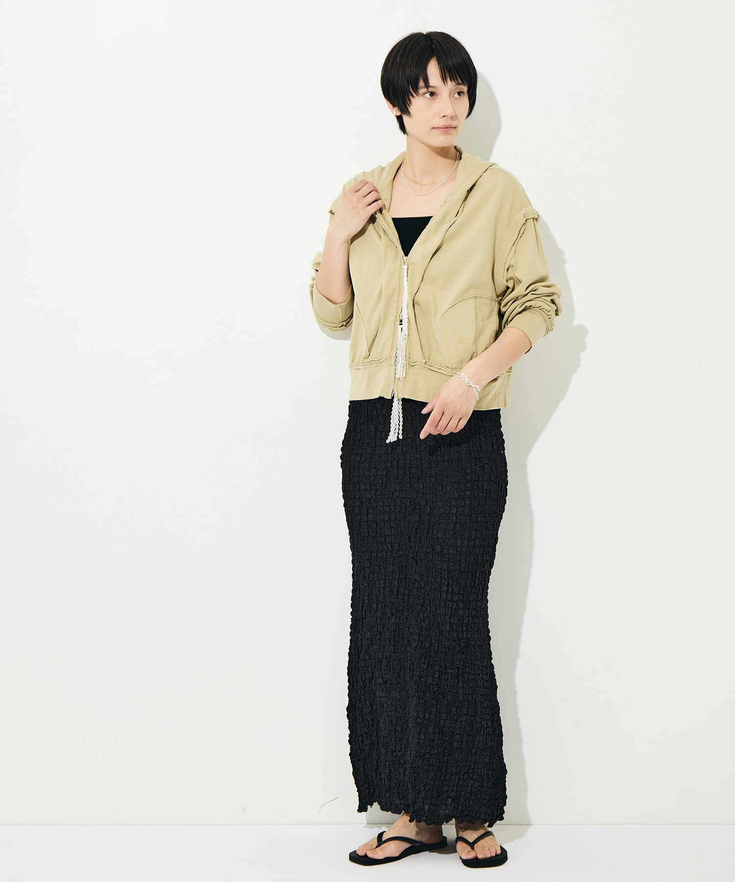 Shrink Lace Frill Skirt PHEENY