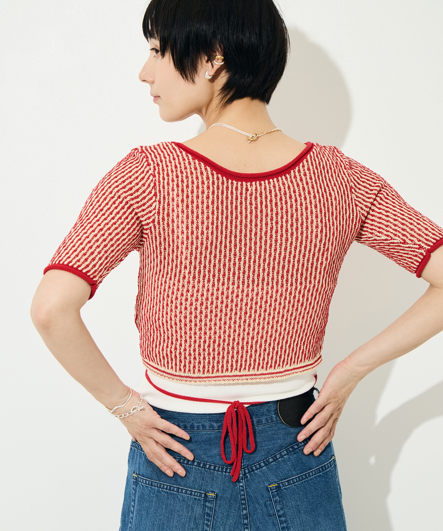 RIPPLE LACE-UP KNIT muller of yoshiokubo