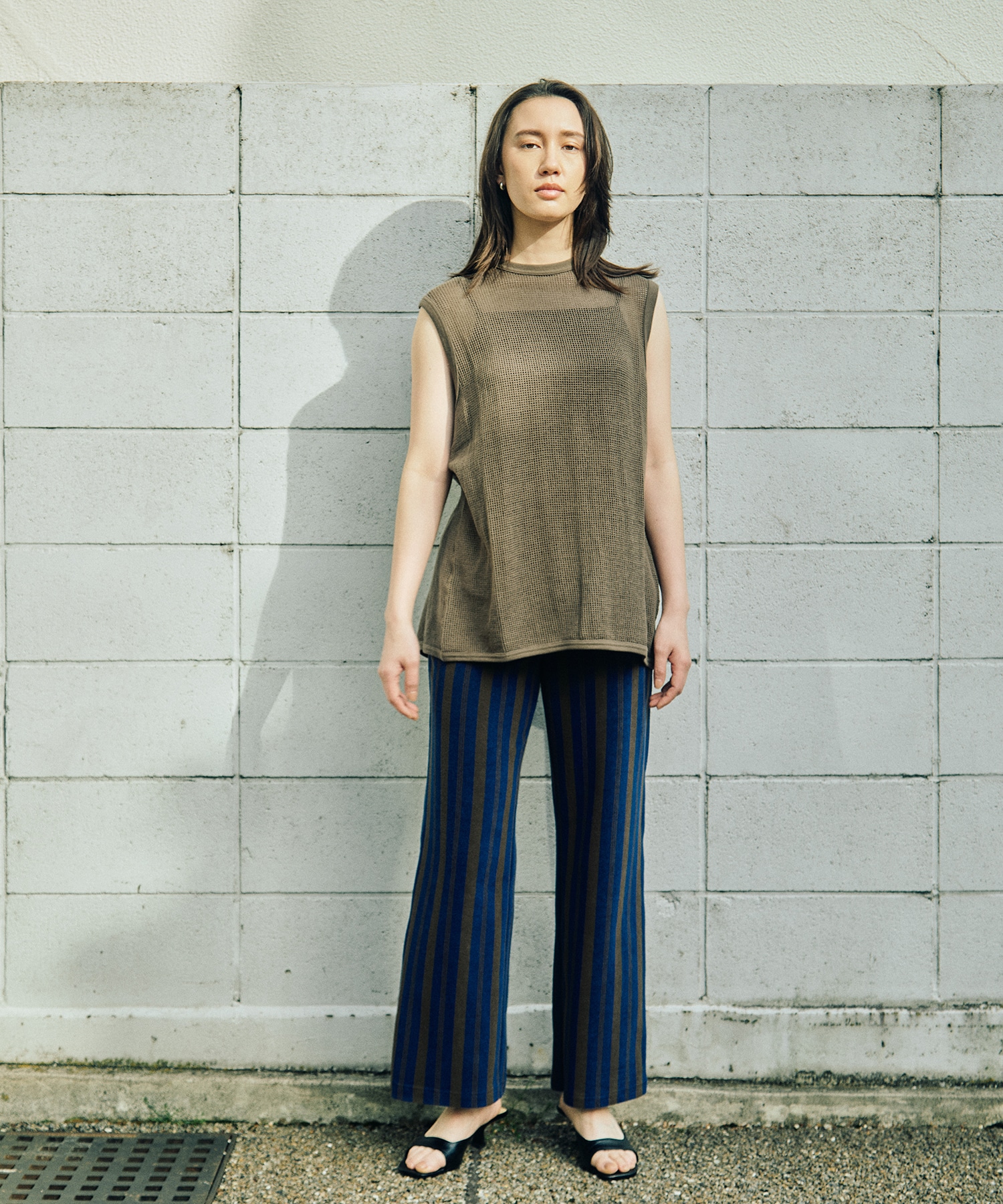 Basket Mesh Back-slit Tank PHEENY