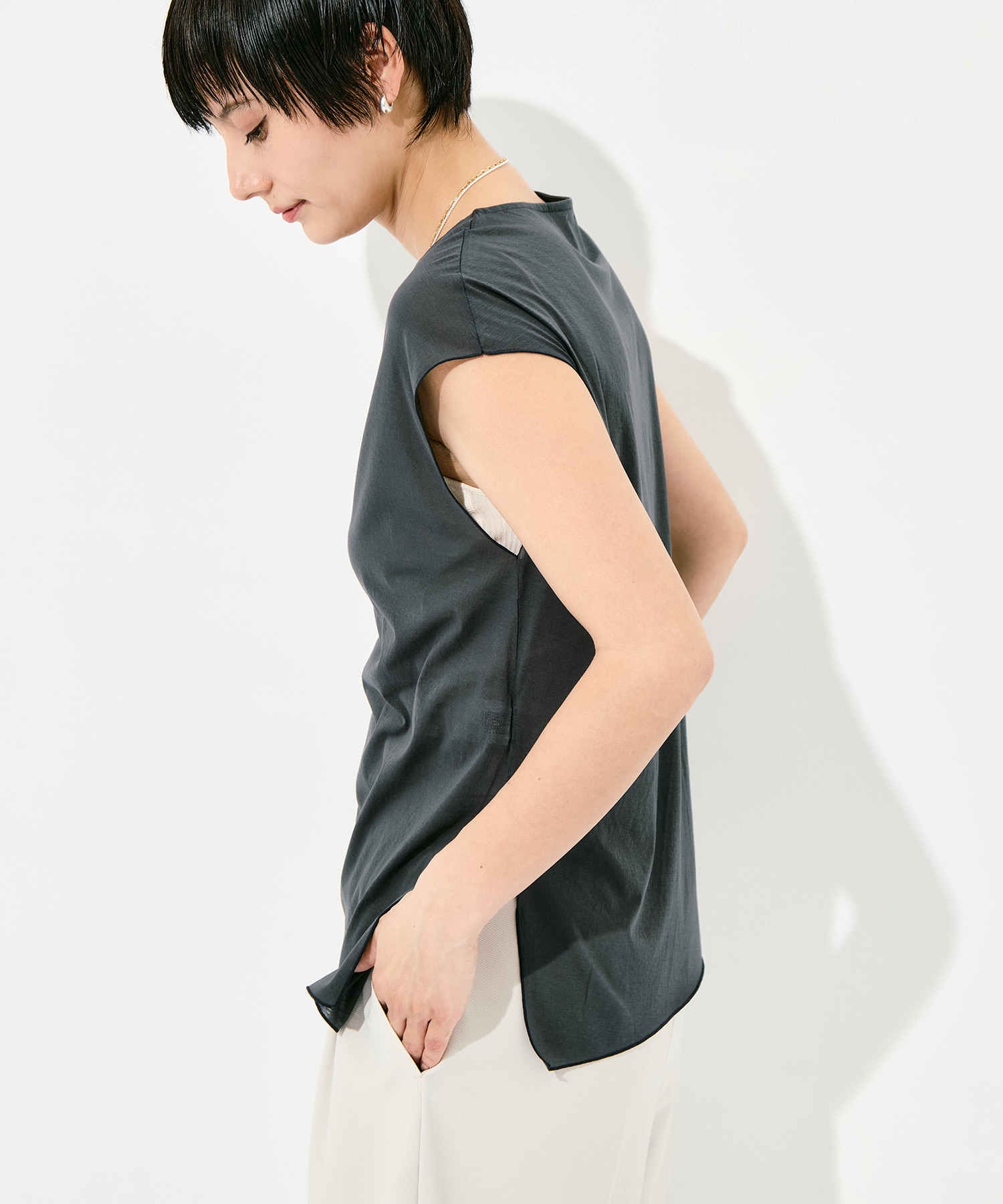 Side Slit French Sleeve T GOOD PEOPLE GOOD STITCHING GOOD PRODUCT
