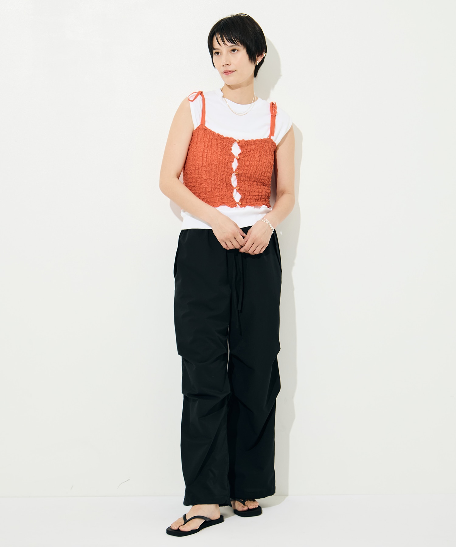Shrink Lace Frill Camisole PHEENY
