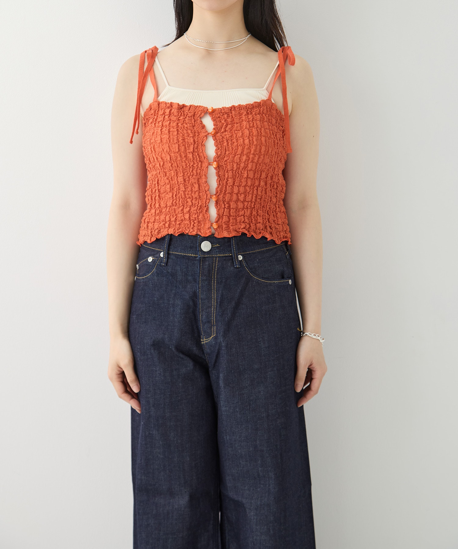 Shrink Lace Frill Camisole PHEENY