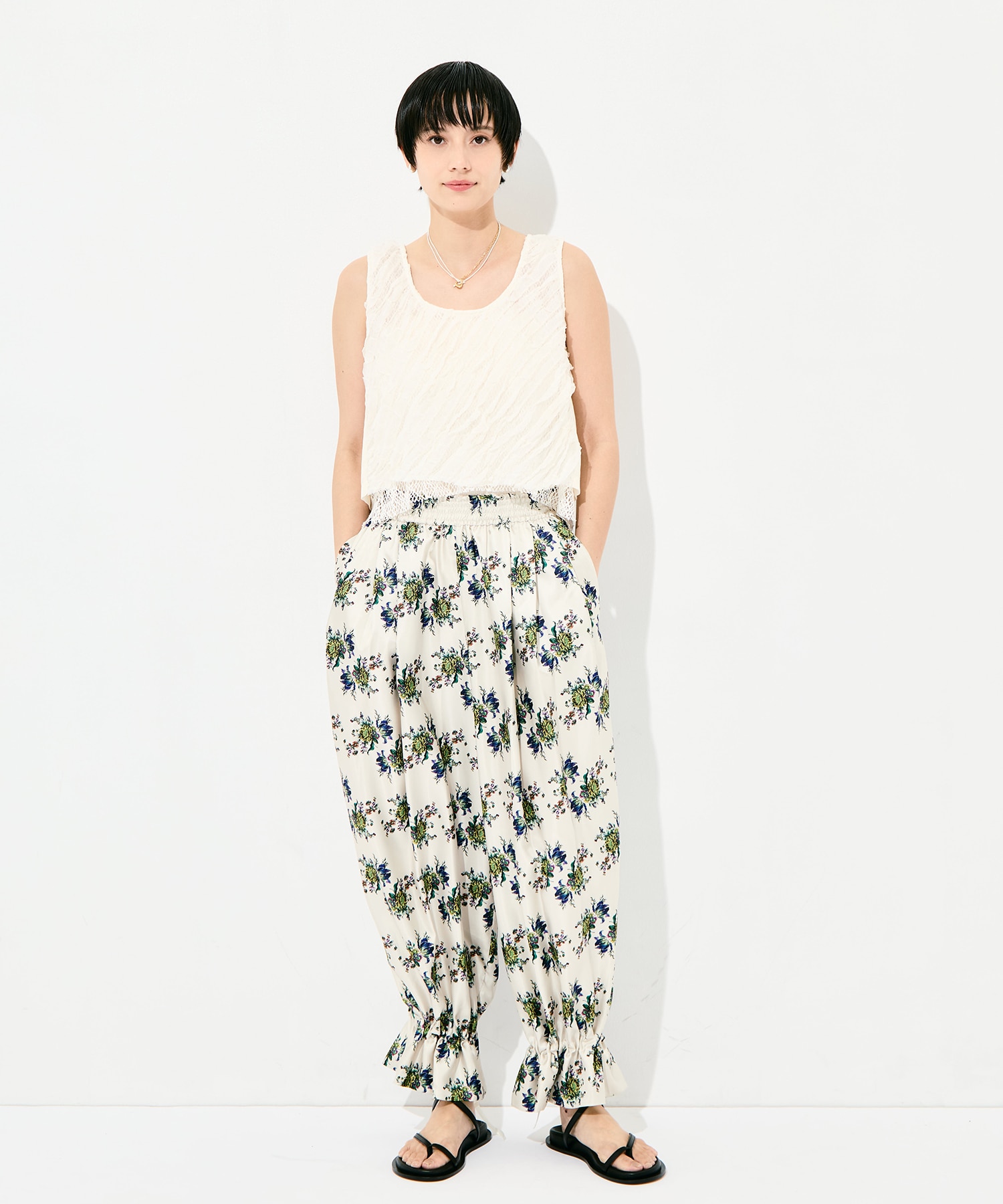 RUFFLE CHIFFON LAYER TOP muller of yoshiokubo