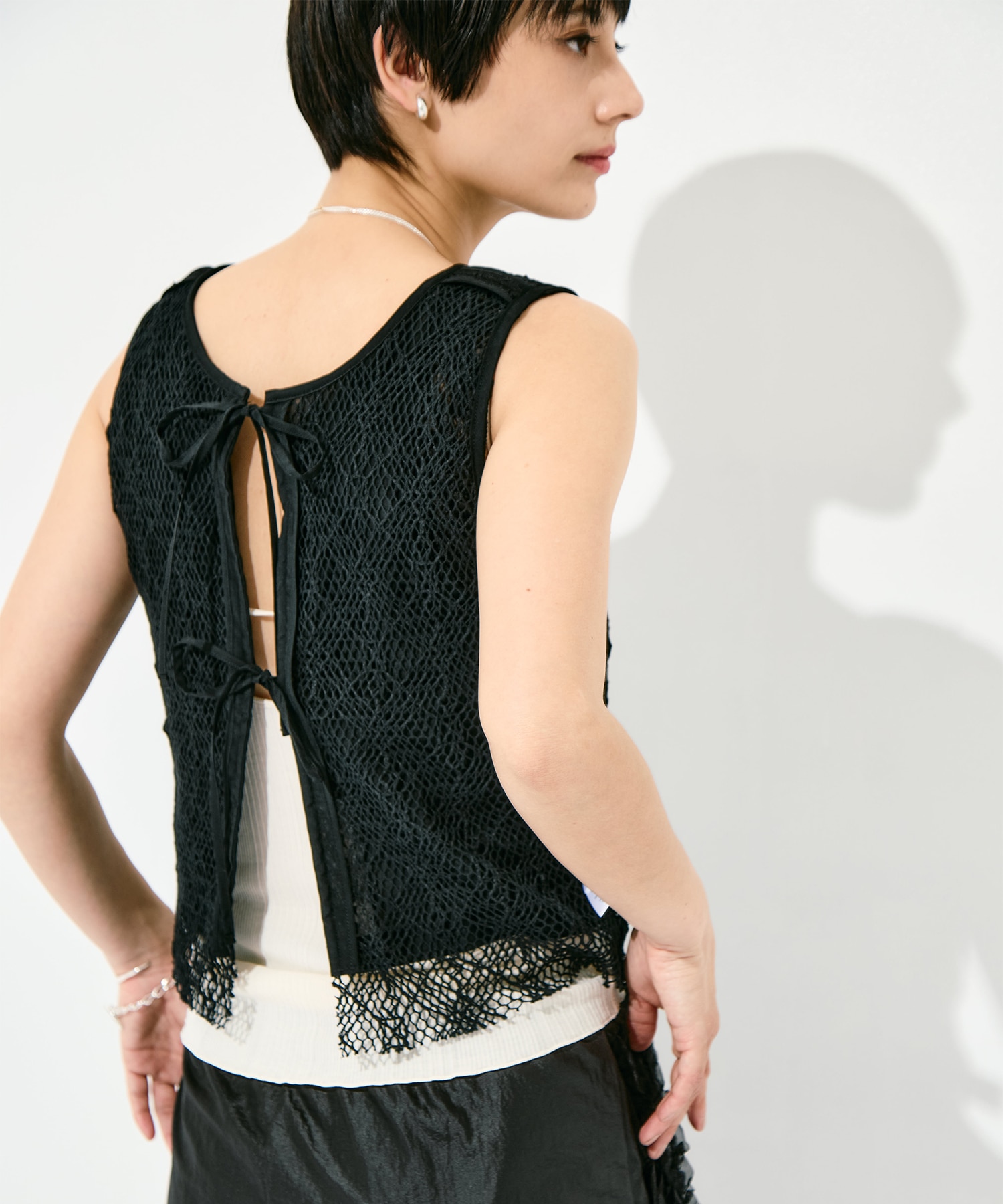 RUFFLE CHIFFON LAYER TOP muller of yoshiokubo