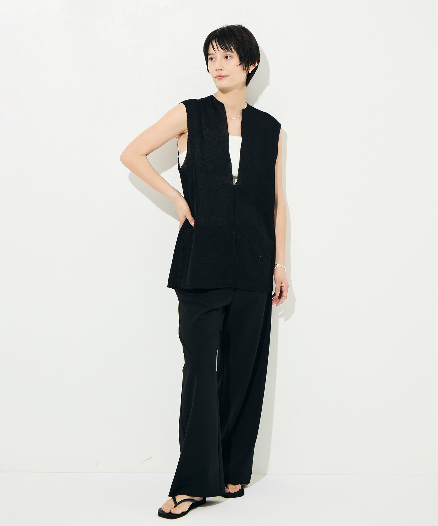 Dry Sheer Milano Knit vest WRAPINKNOT