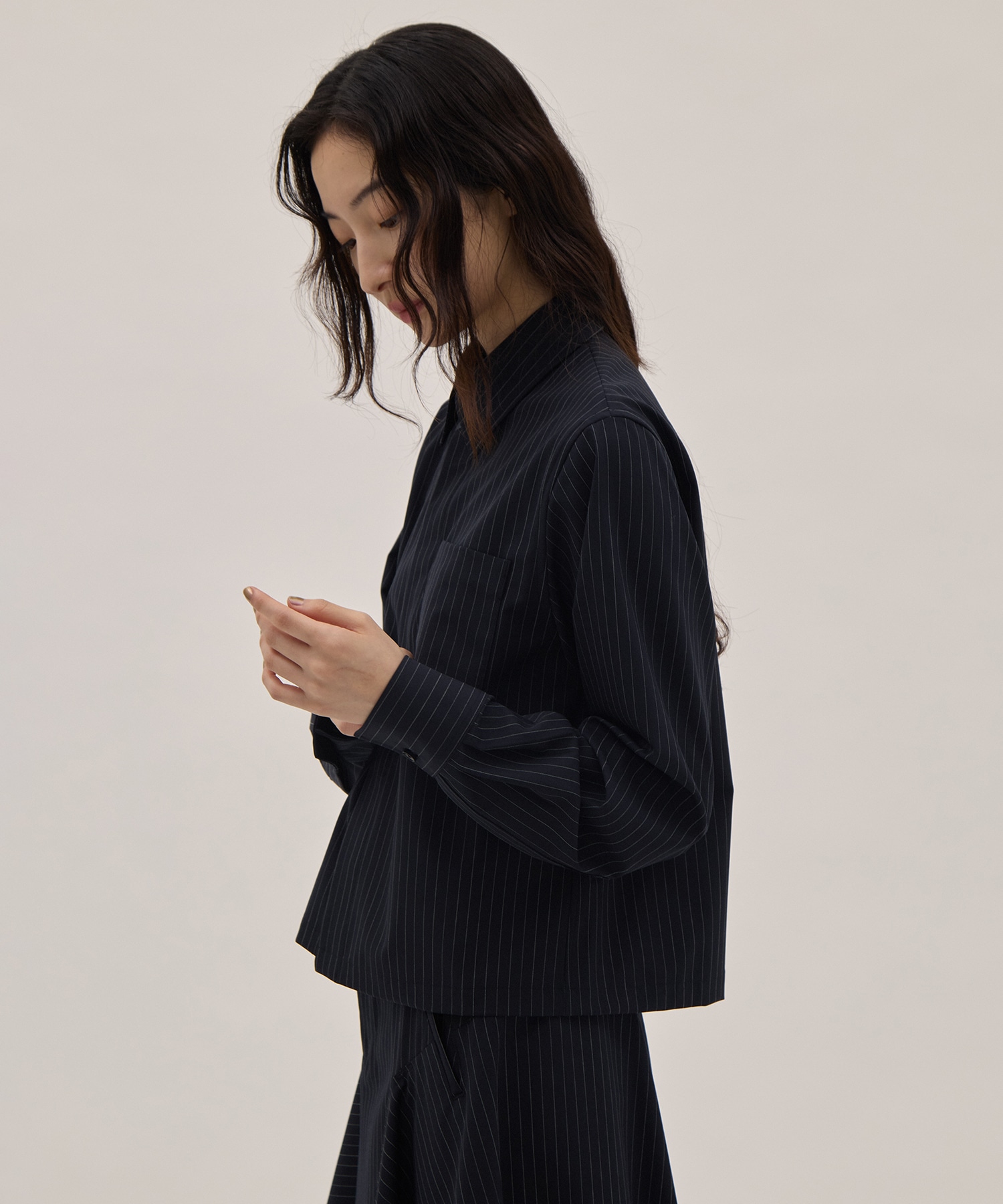 Wool stripe short shirt 08sircus