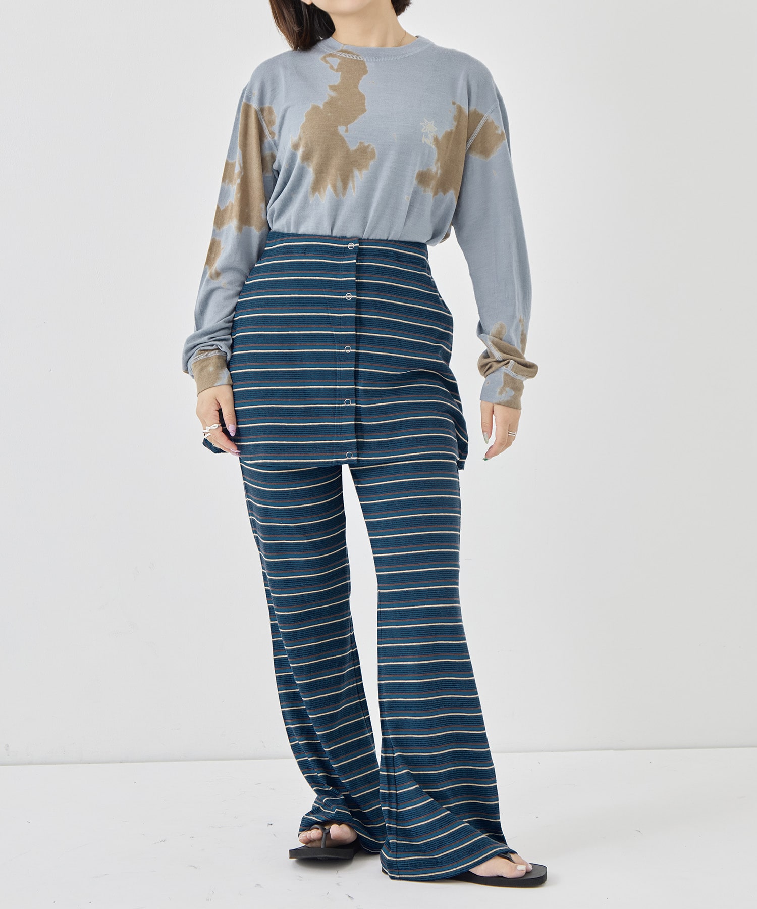 Multi-Border Layered Pants PHEENY