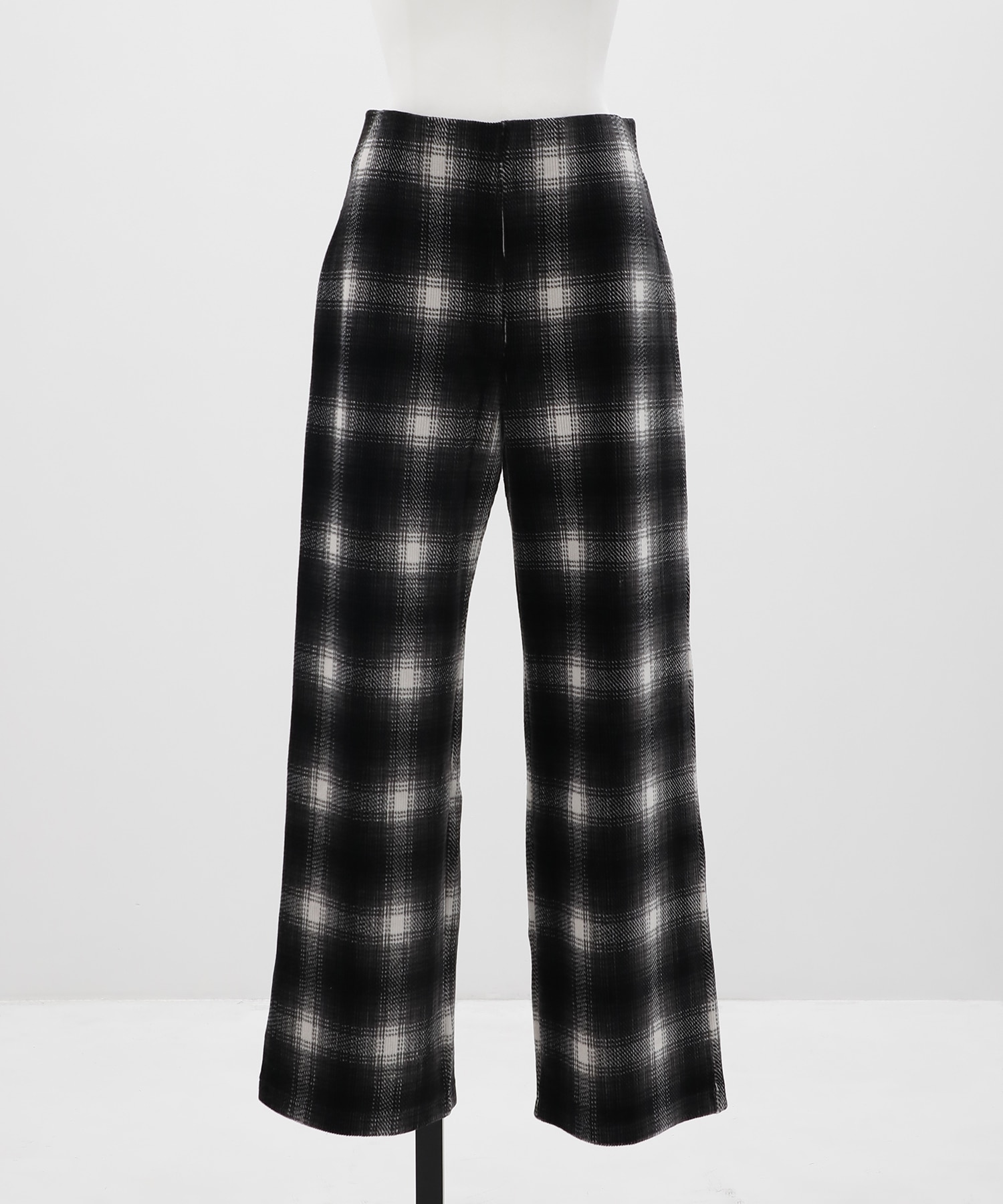 Ombre Check Stretch Corduroy Wide Pants PHEENY