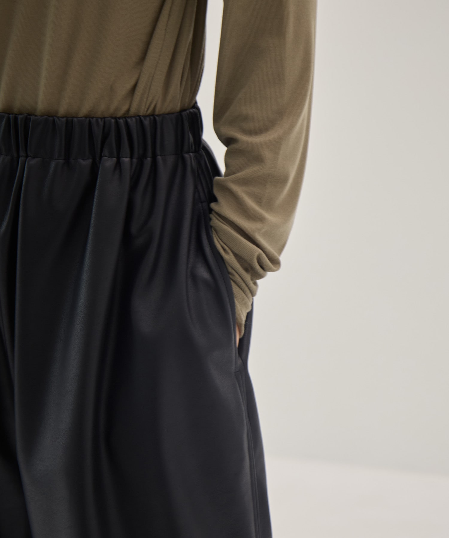 Synthetic Leather Wide Trousers IIROT