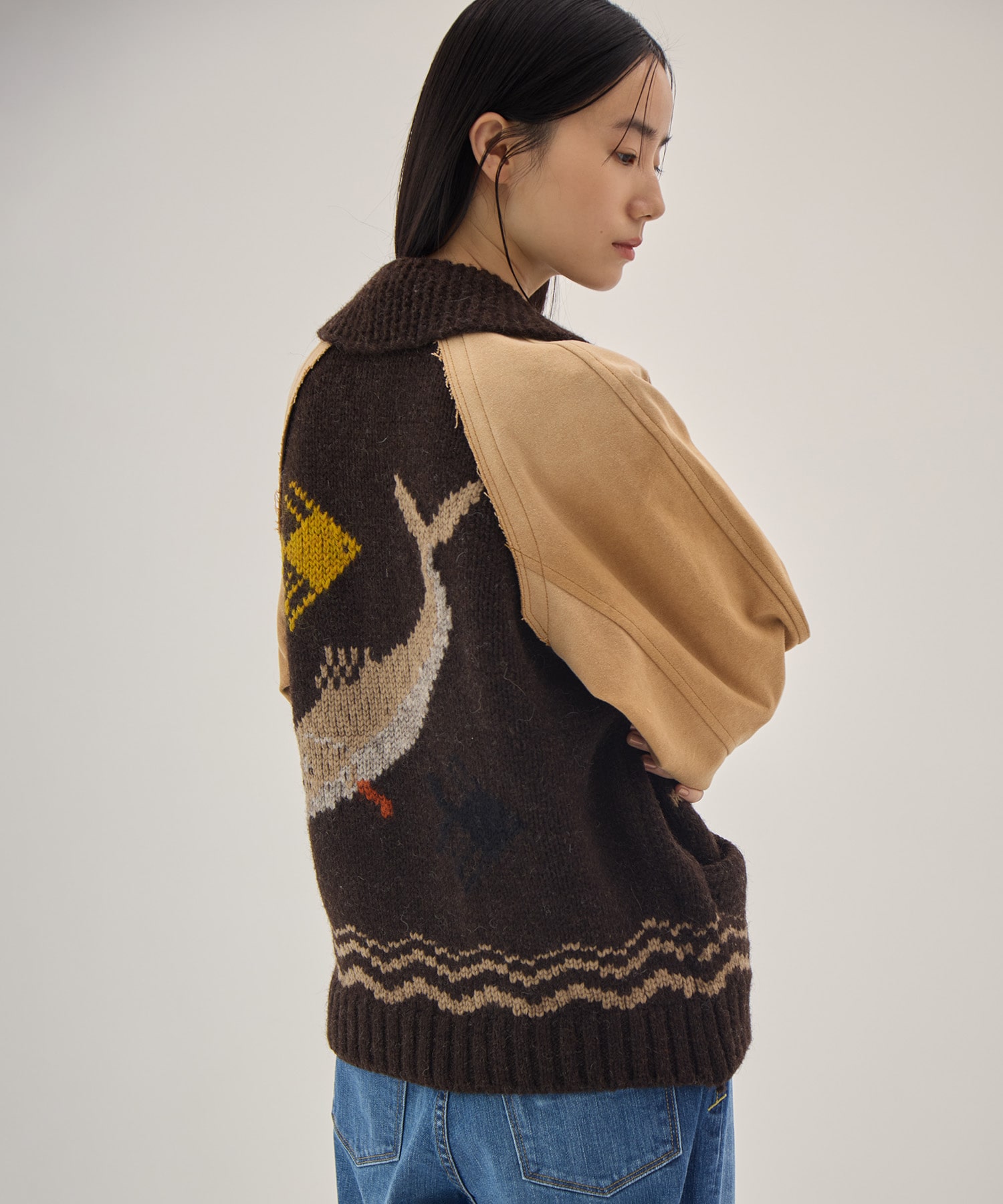 Combination cowichan sweater KHOKI