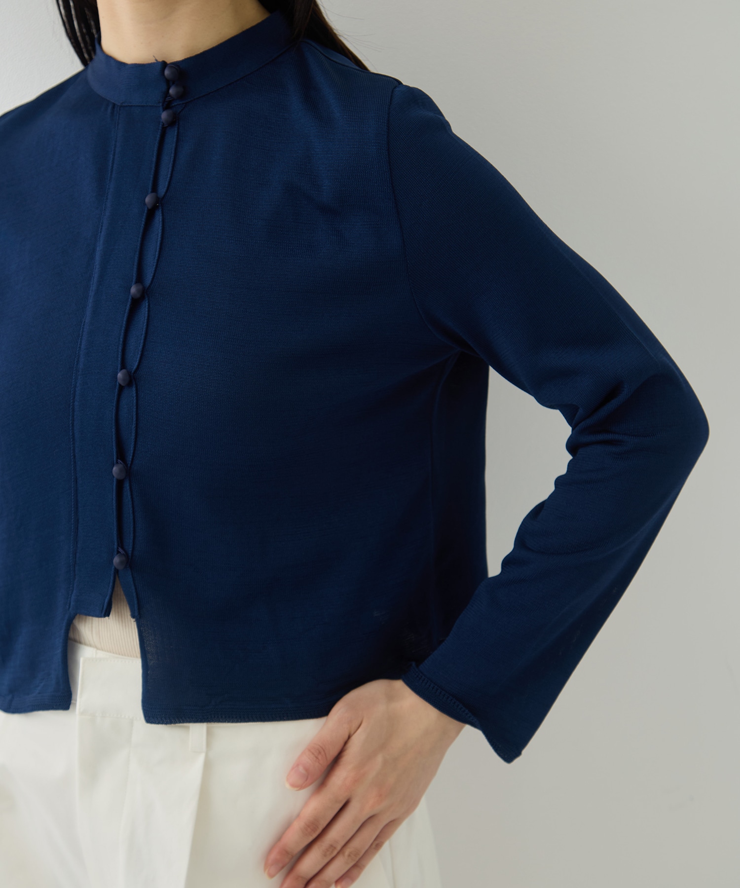 別注MULTI BUTTON KINT BLOUSE TAN