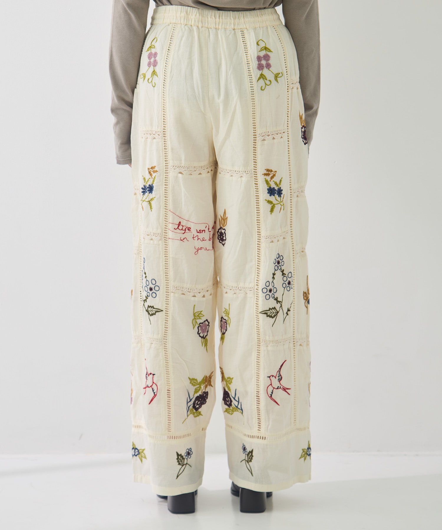 Embroidery Patchwork Trousers TODAYFUL