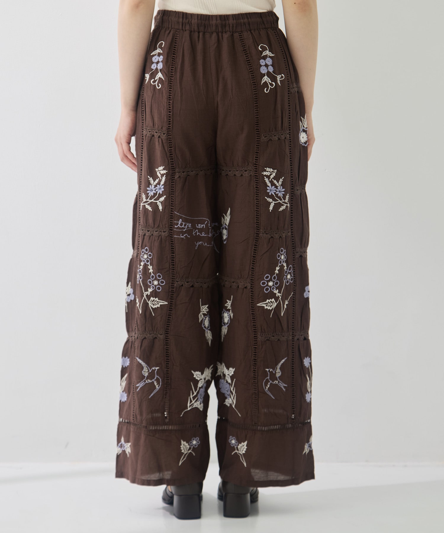 Embroidery Patchwork Trousers TODAYFUL