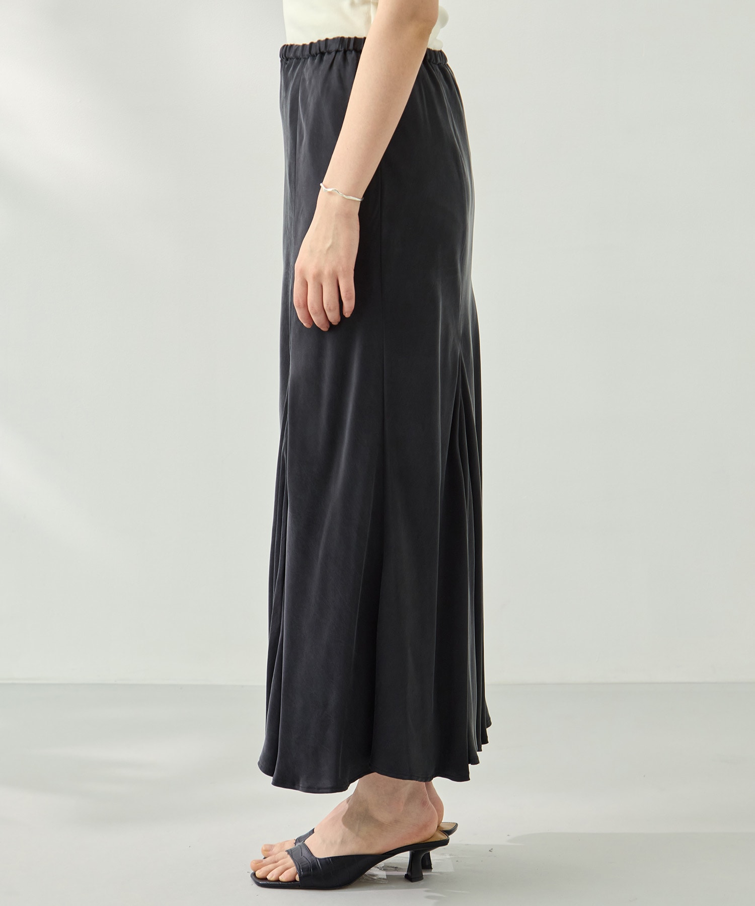 シルキーキュプラフレアスカート KEY TIMEZ
