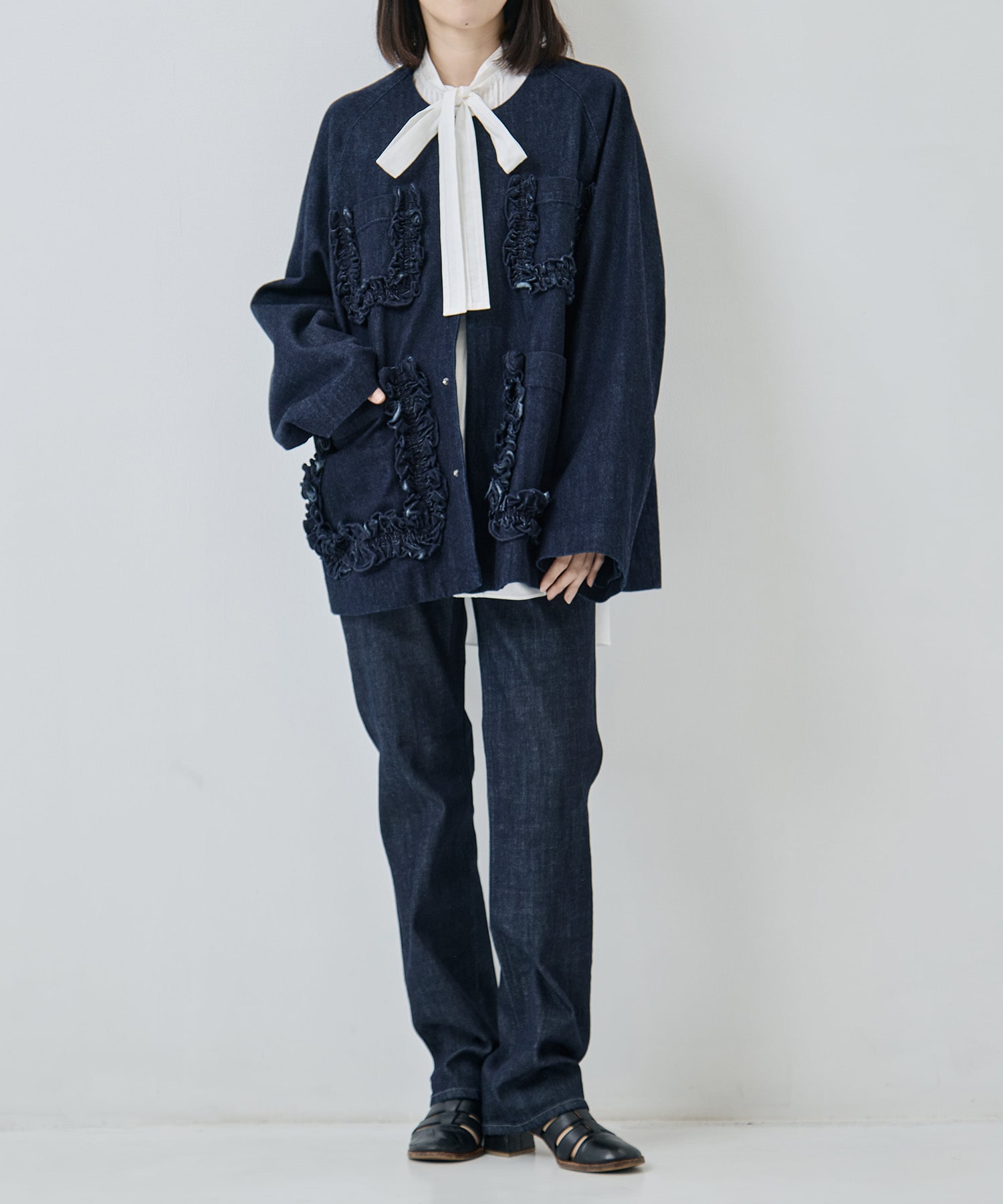 Frill Pockets Coveralls - Denim RhodolirioN