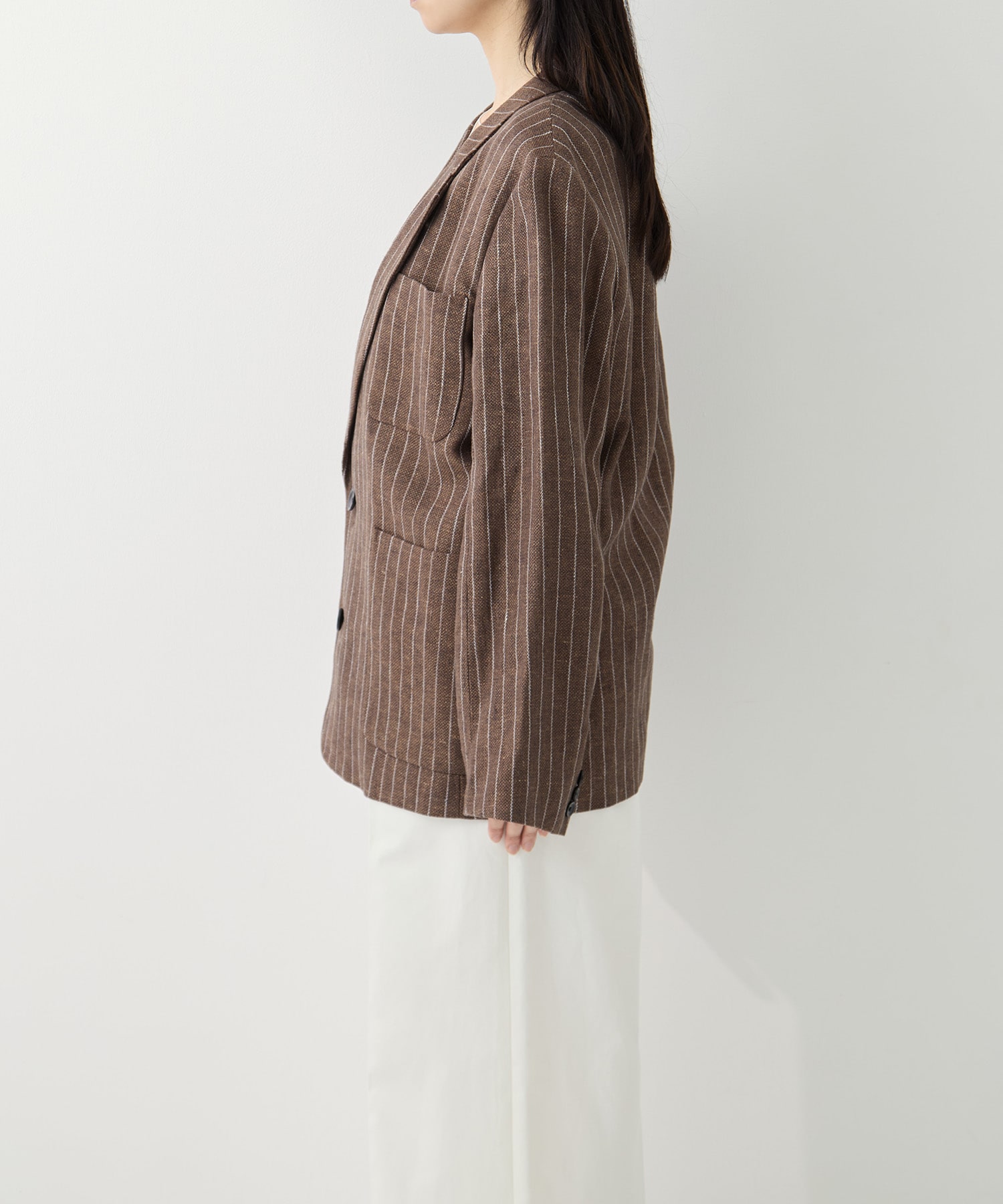 Boyfriend Stripe Linen Jacket TODAYFUL