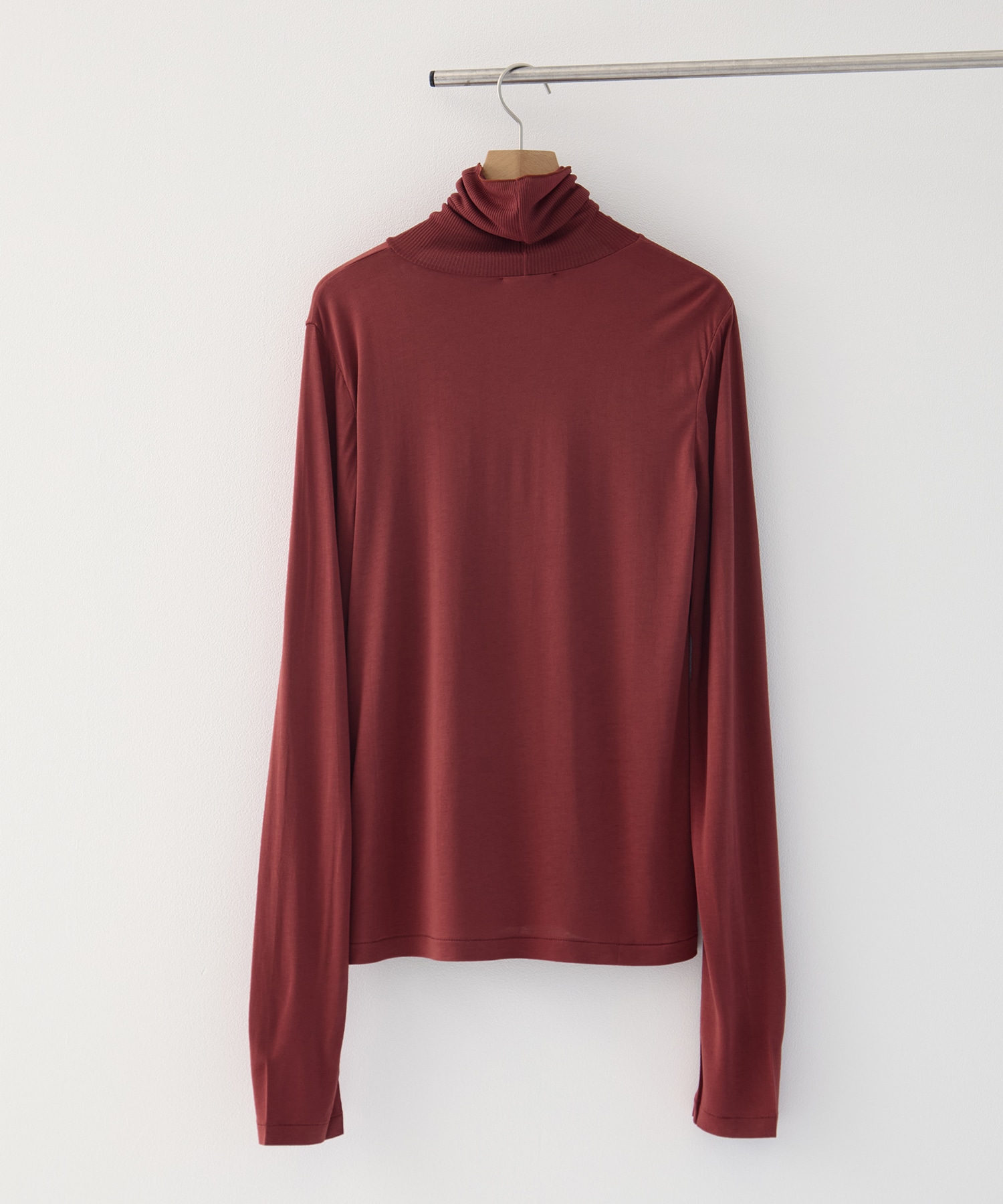 MODAL SILK JERSEY TURTLENECK PULLOVER ATON