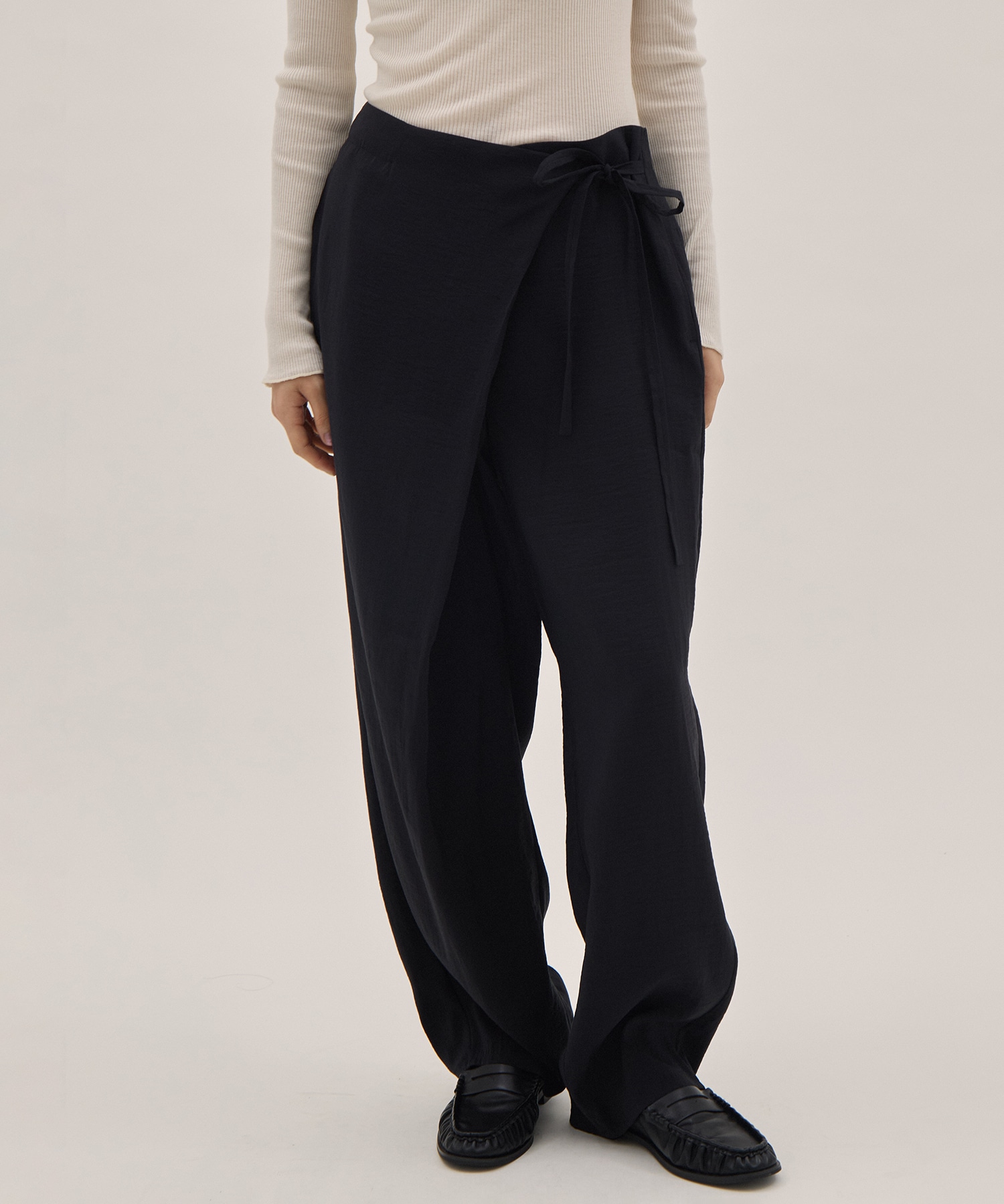 RAYON-POLYESTER BROAD TROUSERS YLEVE