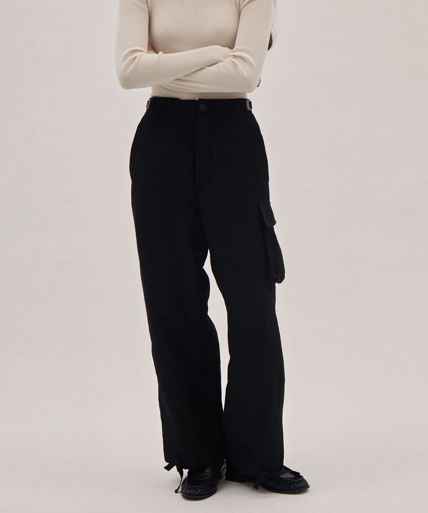 Wool Linen Herringbone Cargo Pants PONTI