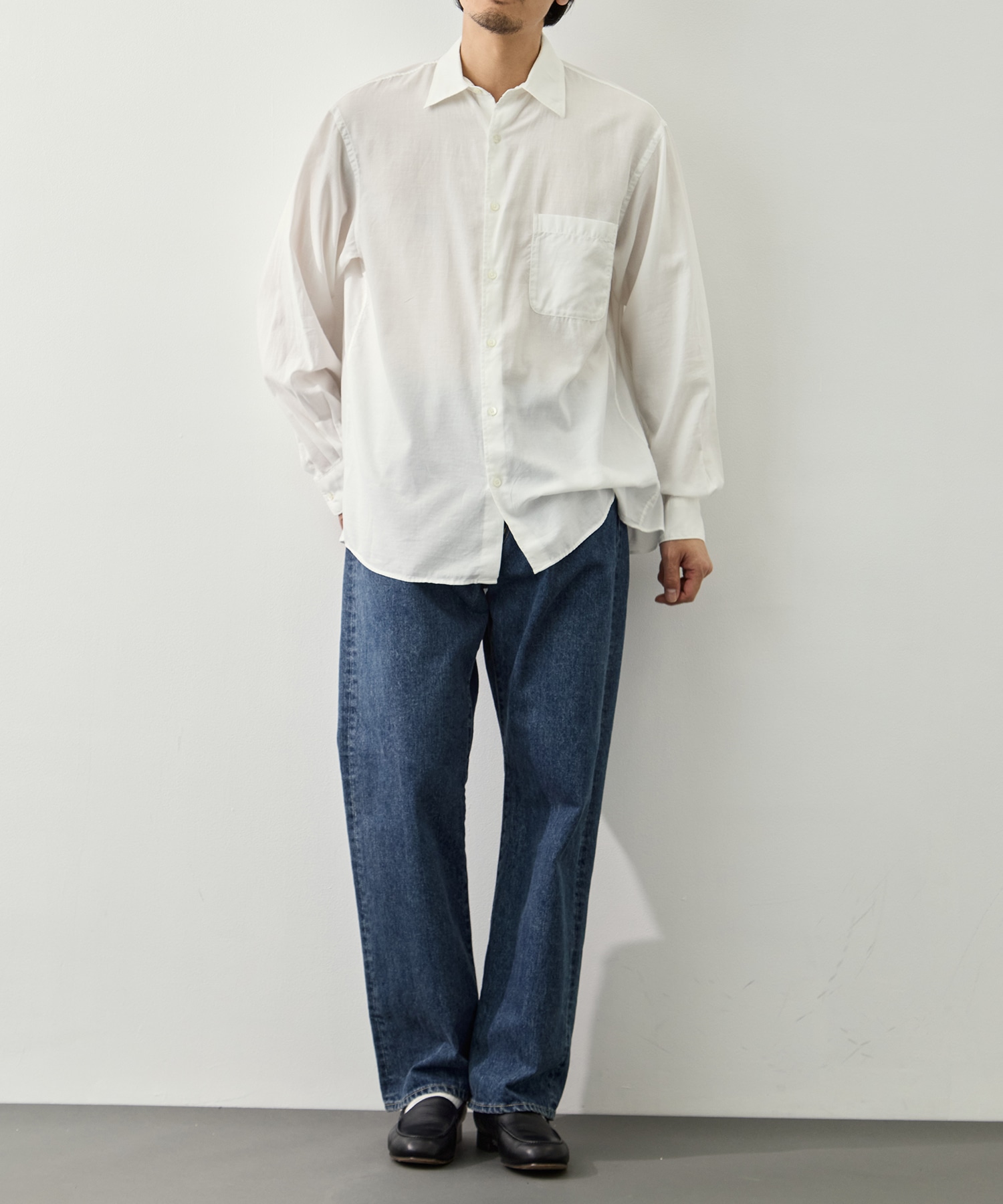 Cotton Silk Twill Garment-dyed Loosed Shirt YOKE