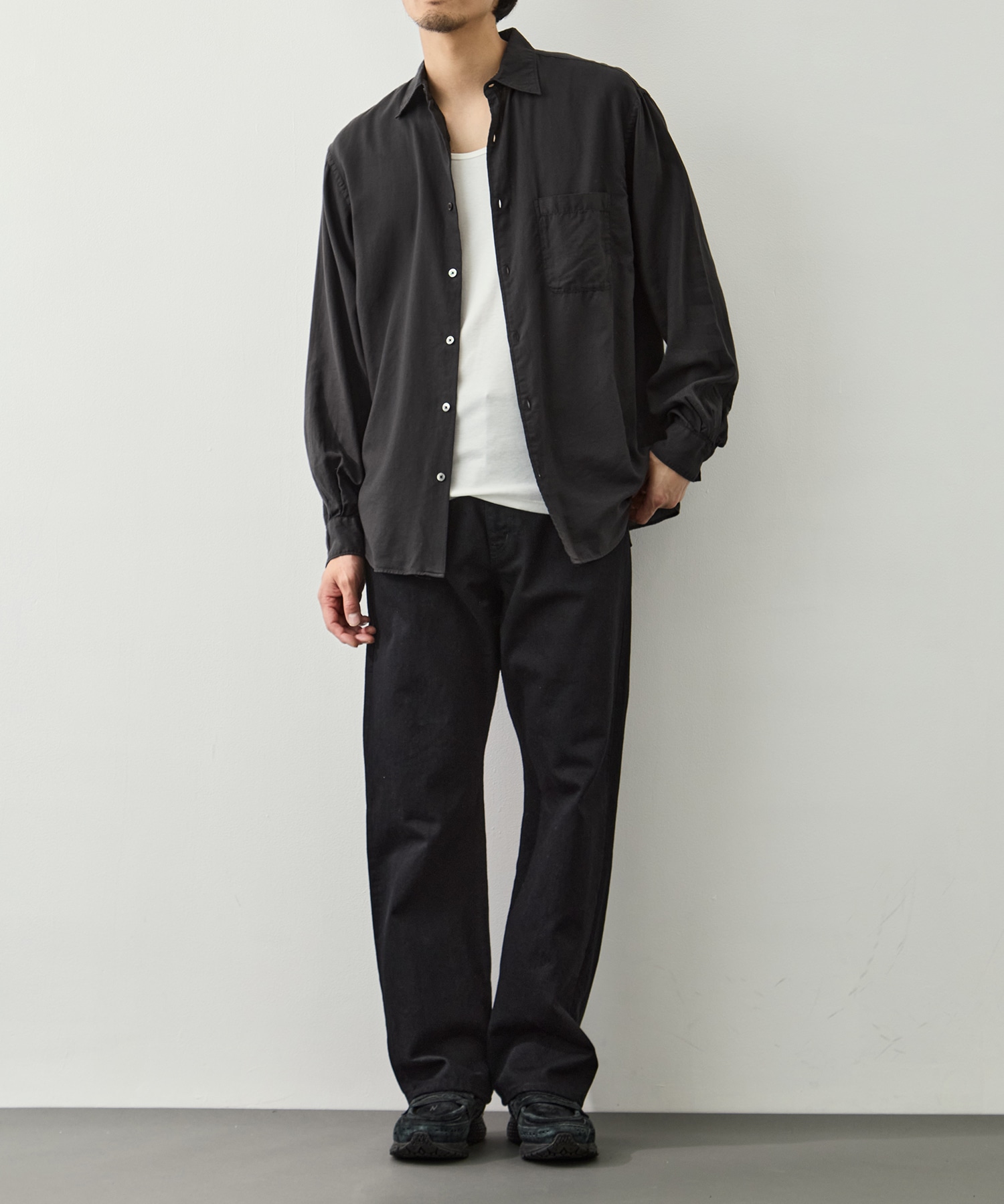 Cotton Silk Twill Garment-dyed Loosed Shirt YOKE